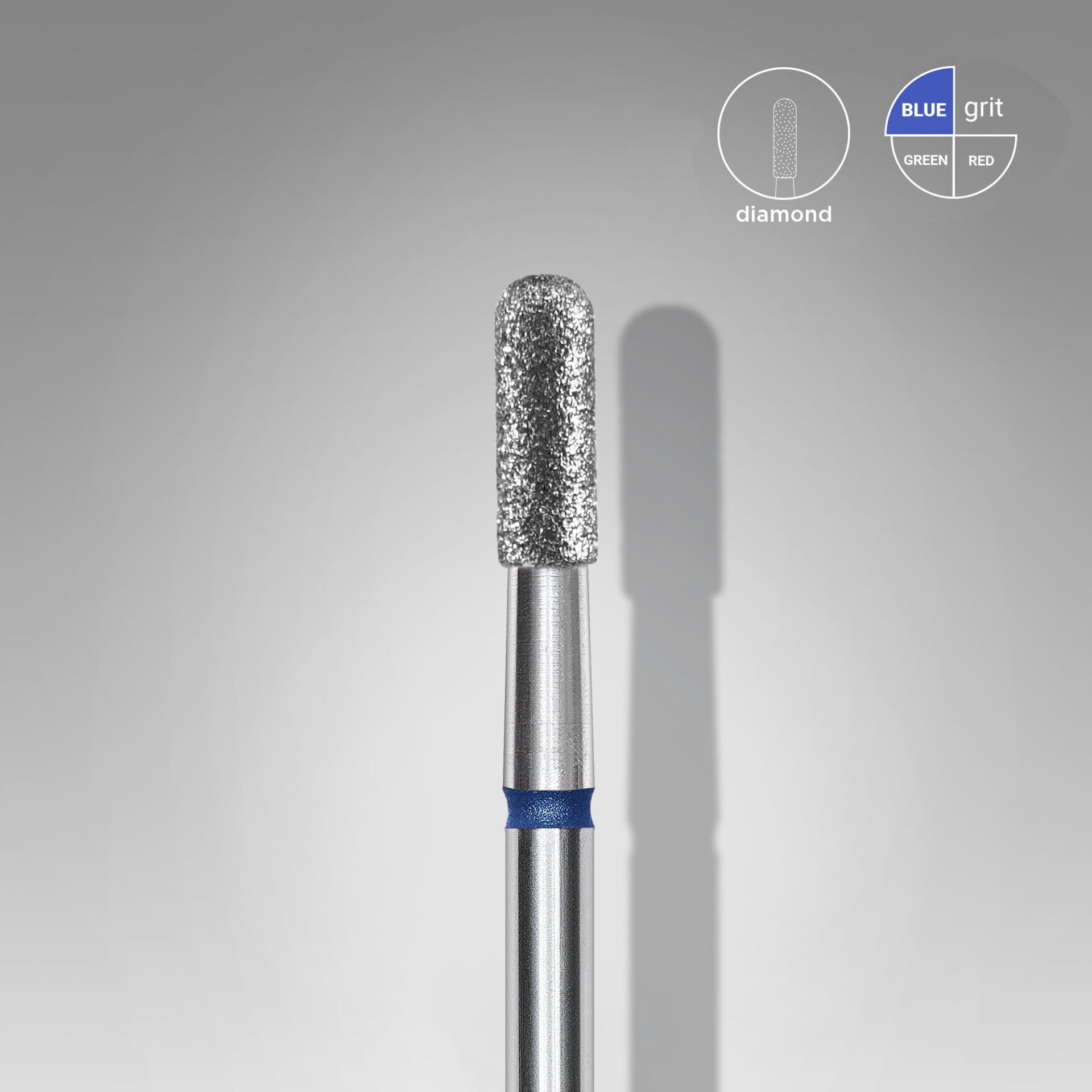 FA30B023/6.5 Elmas Yuvarlanmış Silindir Freze EXPERT, Mavi, Çap 2,3 mm, Çalışma Kısmı 6,5 mm