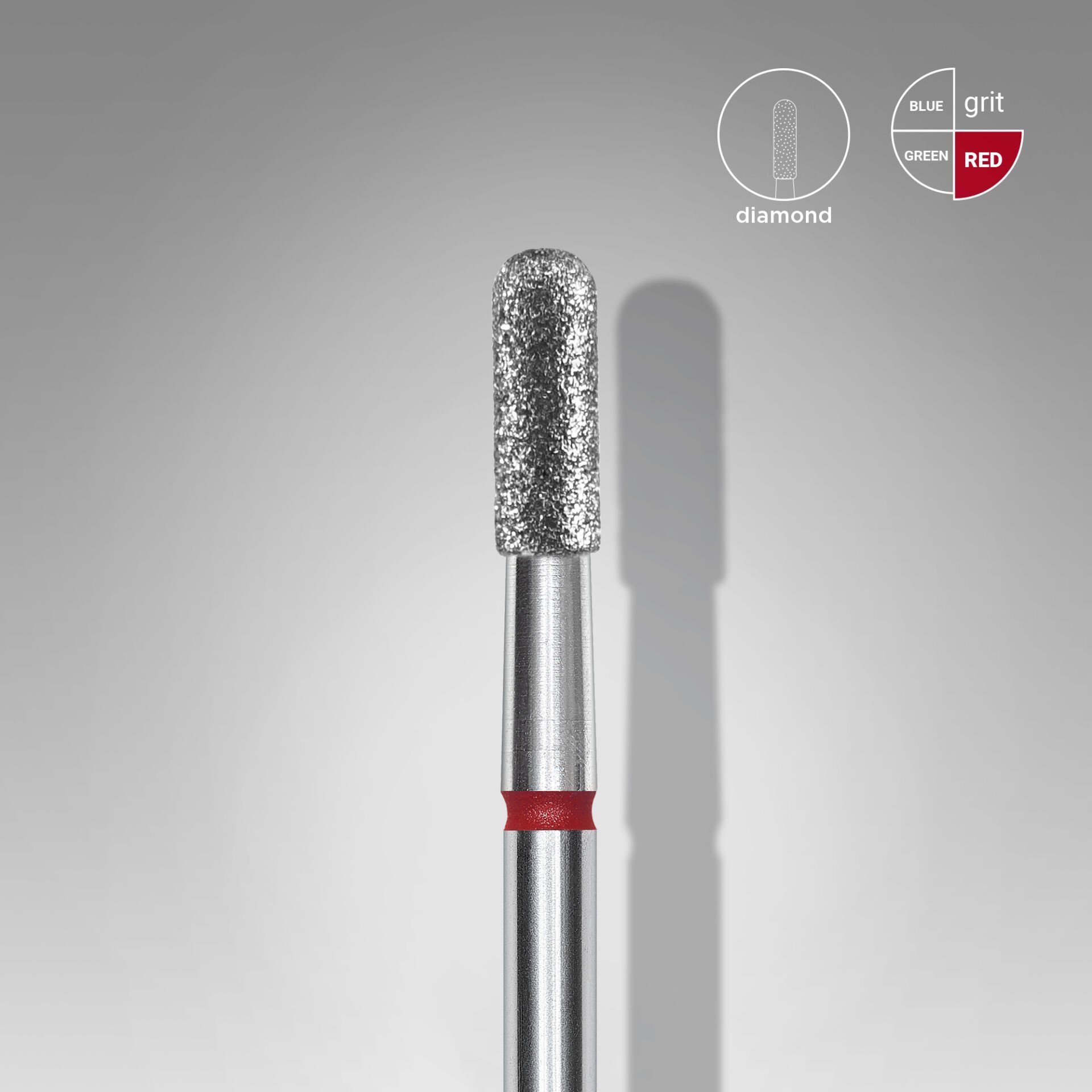 FA30R023/6.5 Elmas Yuvarlanmış Silindir Freze EXPERT, Kırmızı, Çap 2,3 mm, Çalışma Kısmı 6,5 mm