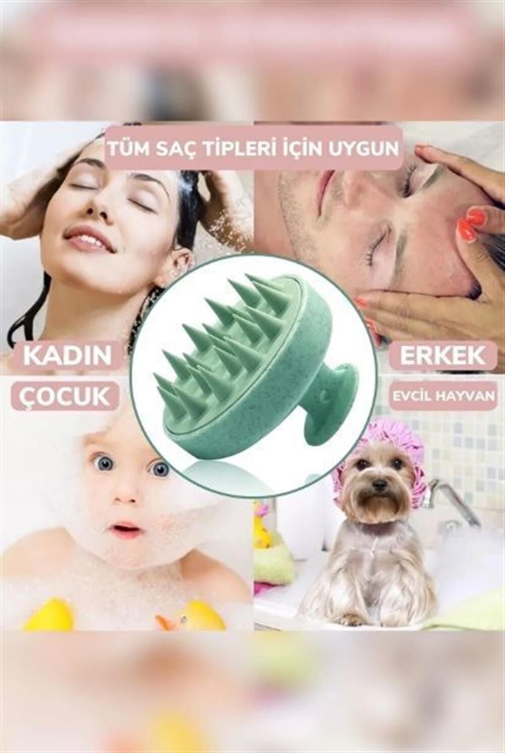 Saç Bakım Fırçası, Saç Derisine Masaj Yapan Şampuan Tarağı, Duş Fırçası