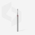 FA12R010/3 Elmas Sivri Alev mini Freze EXPERT, Kırmızı, Çap 1 mm, Çalışma Kısmı 3 mm