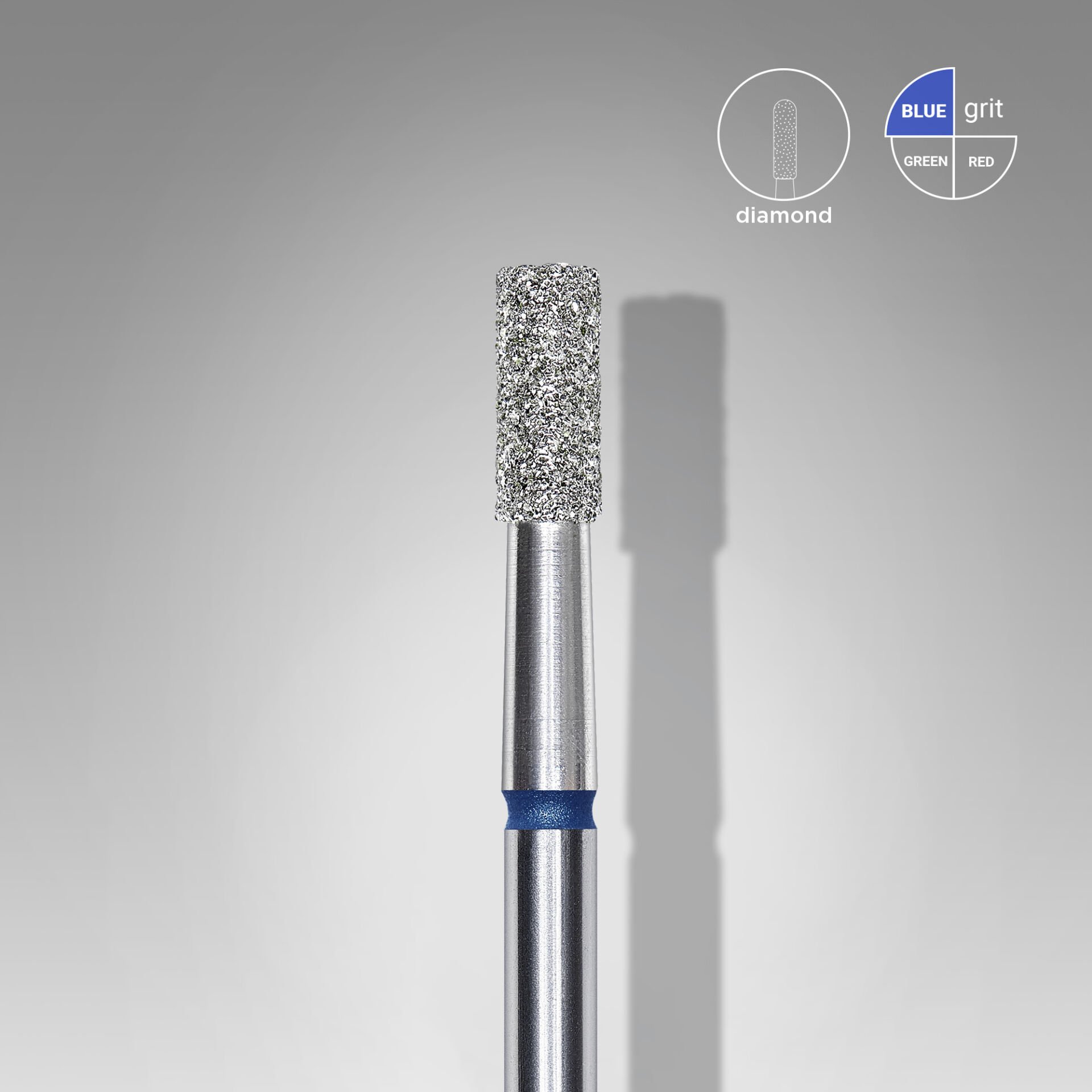 FA20B025/6 Elmas Silindir Freze, Mavi, Çap 2,5 mm, Çalışma Kısmı 6 mm