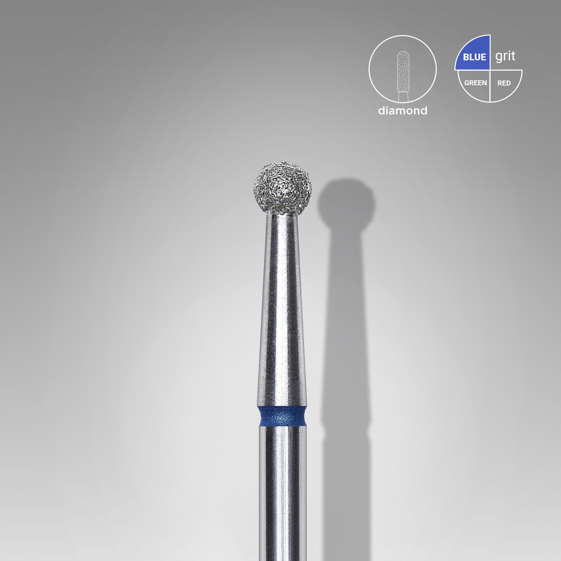 FA01B027 Elmas Küre Freze, Mavi, Çap 2,7 mm