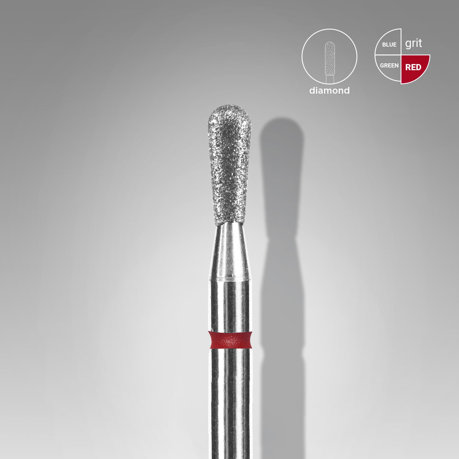 FA120R023/5 Elmas Kibrit Freze EXPERT, Kırmızı, Çap 2,3 mm, Çalışma Kısmı 5 mm