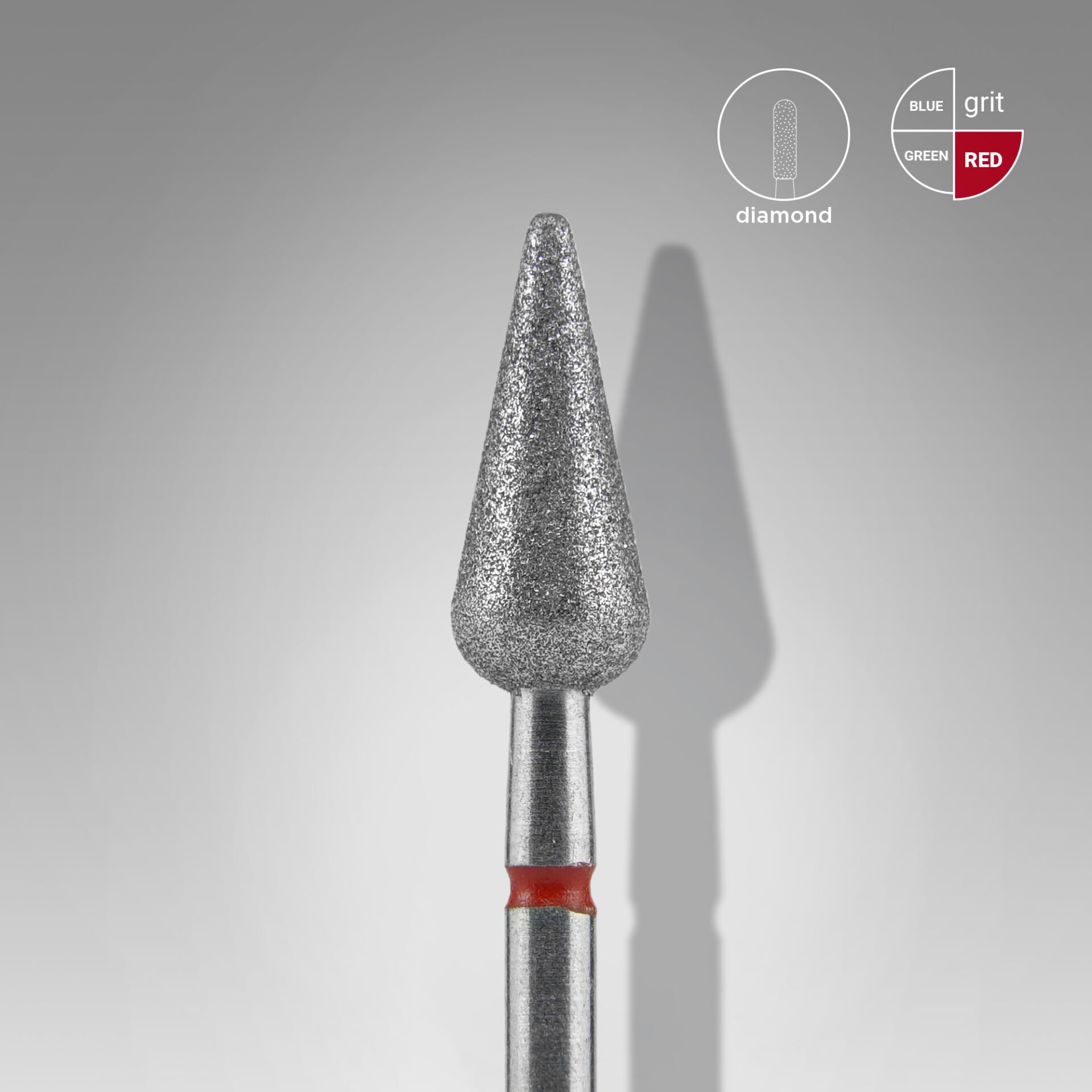 FA100R050/12 Elmas Armut sivri Freze EXPERT ,Kırmızı, Çap 5 mm, Çalışma Kısmı 12 mm
