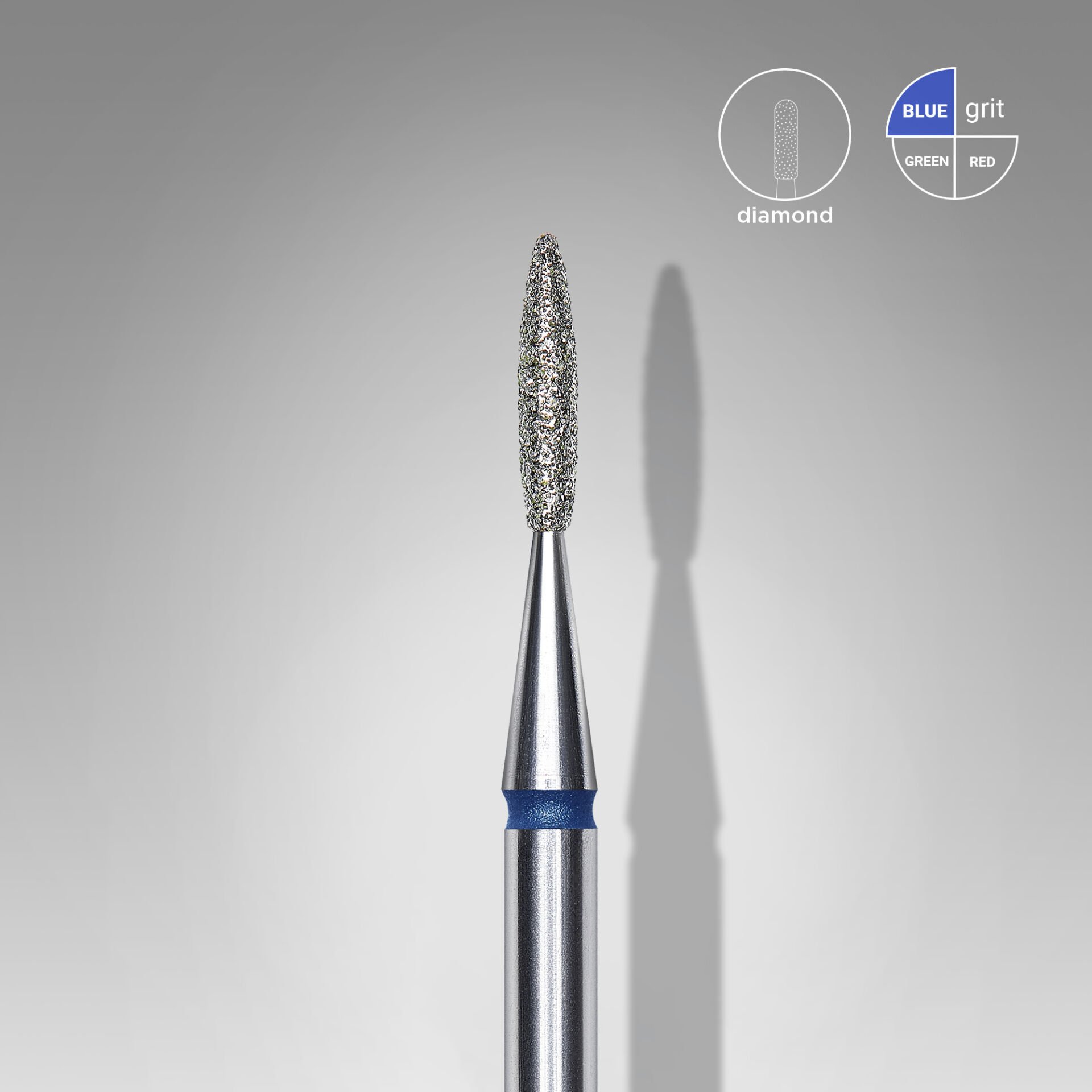 FA10B016/8 Elmas Alev Freze, Mavi, Çap 1,6 mm, Çalışma Kısmı 8 mm