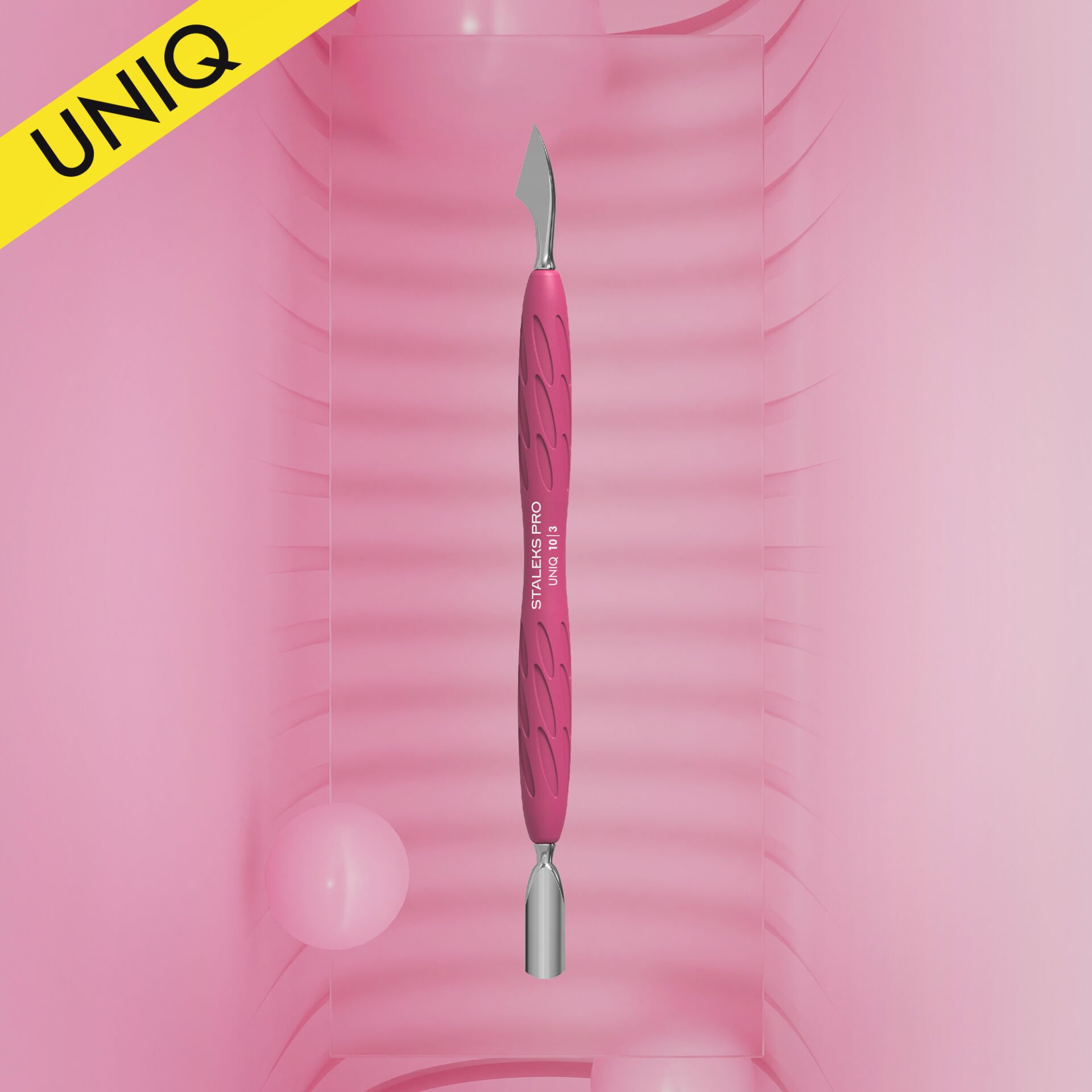 PQ-10/3 ''Gummy'' UNIQ 10 TYPE 3 Silikon Saplı Tırnak Eti İtici (Dar Yuvarlak İtici + Üçgen Üç)