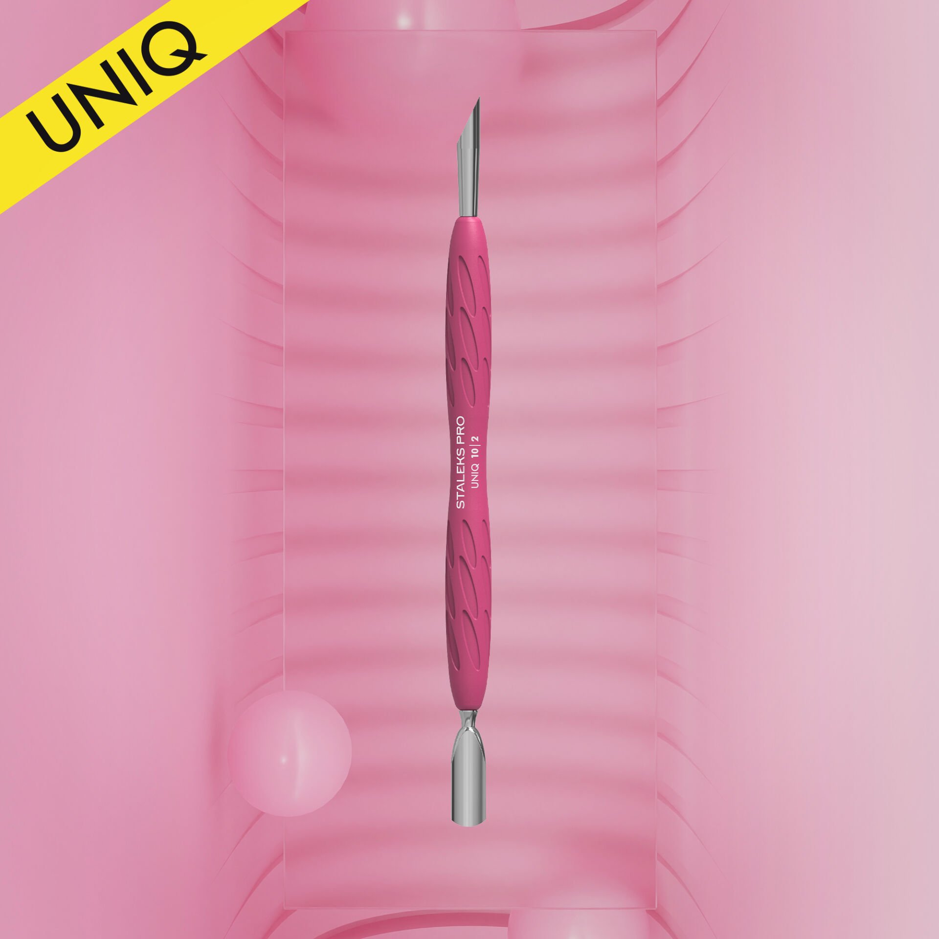 PQ-10/2 ''Gummy'' UNIQ 10 TYPE 2 Silikon Saplı Tırnak Eti İtici (Dar Yuvarlak + Yamuk İtici)