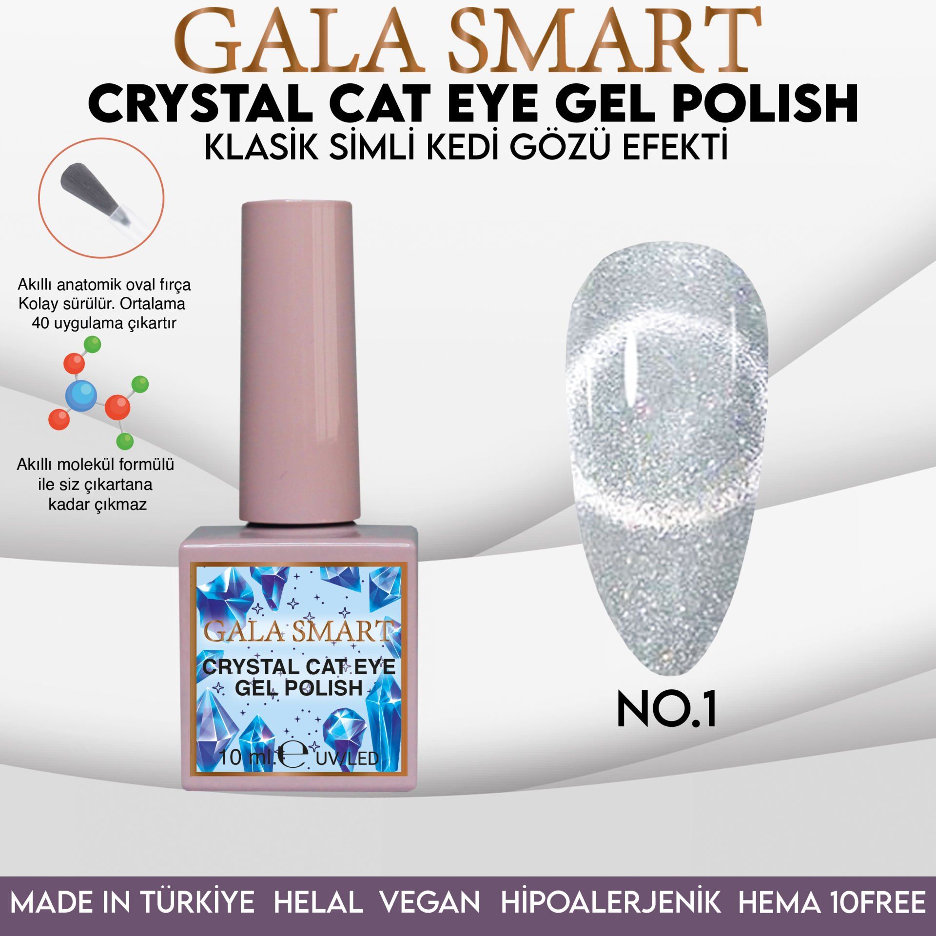 GALA SMART CRYSTAL CAT EYE KALICI OJE 10 mle CCE-1