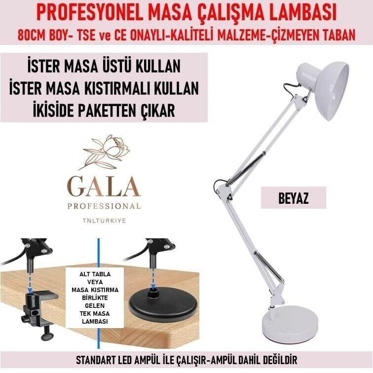 GALA MASA LAMBASI BEYAZ 80 CM