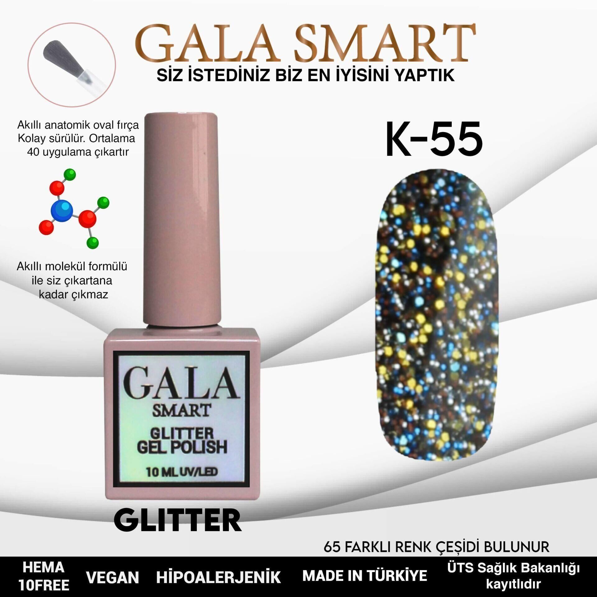 GALA SMART GLITTER KALICI OJE 10 mle K55
