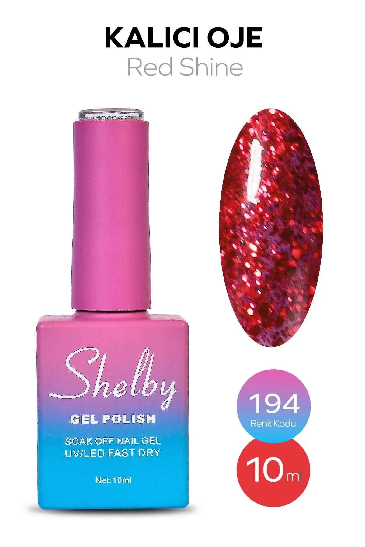 SHELBY 10 ML. A194 IŞILTILI KIRMIZI KALICI OJE