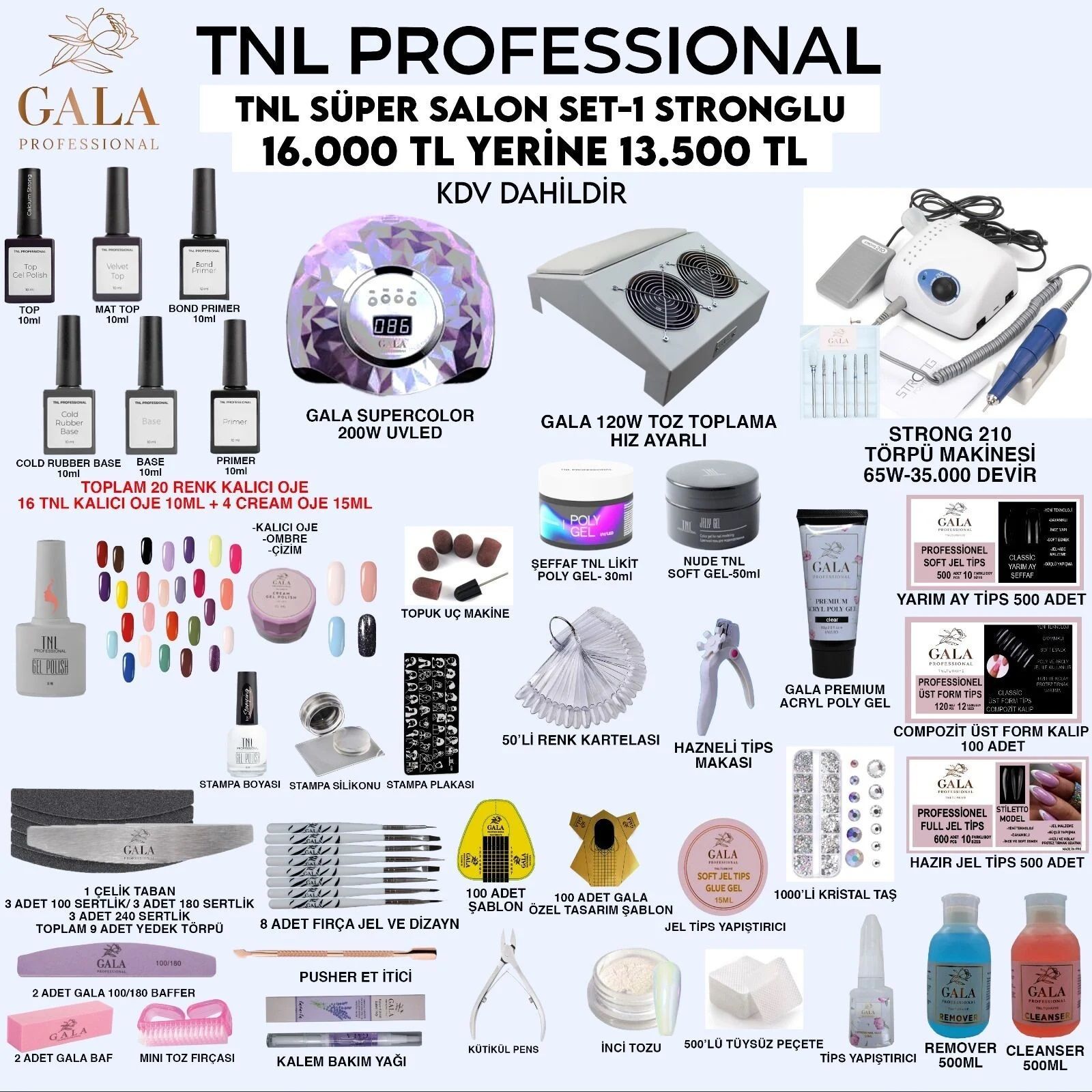 TNL - SÜPER SALON SET 1 - STRONG 210 FREZE MAKİNALI