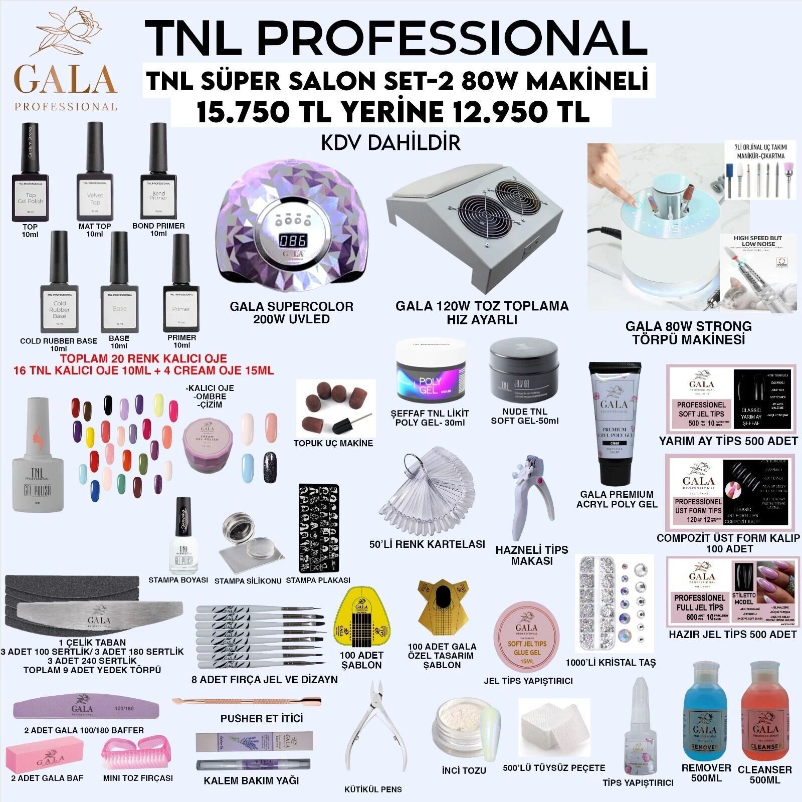TNL - SÜPER SALON SET 2 - GALA 80W FREZE MAKİNALI