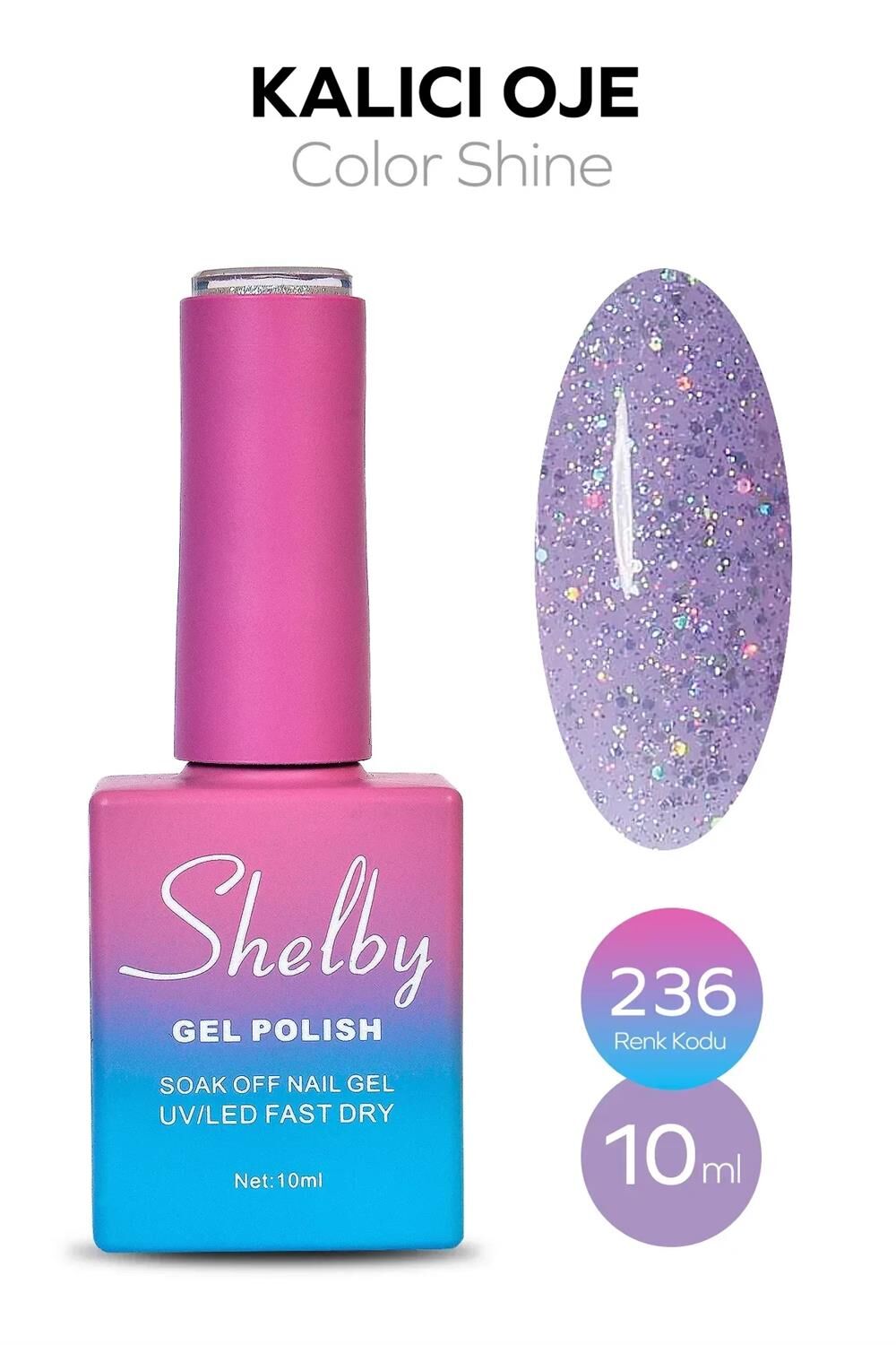 SHELBY 10 ML. A236 IŞILTILI RENKLİ KALICI OJE
