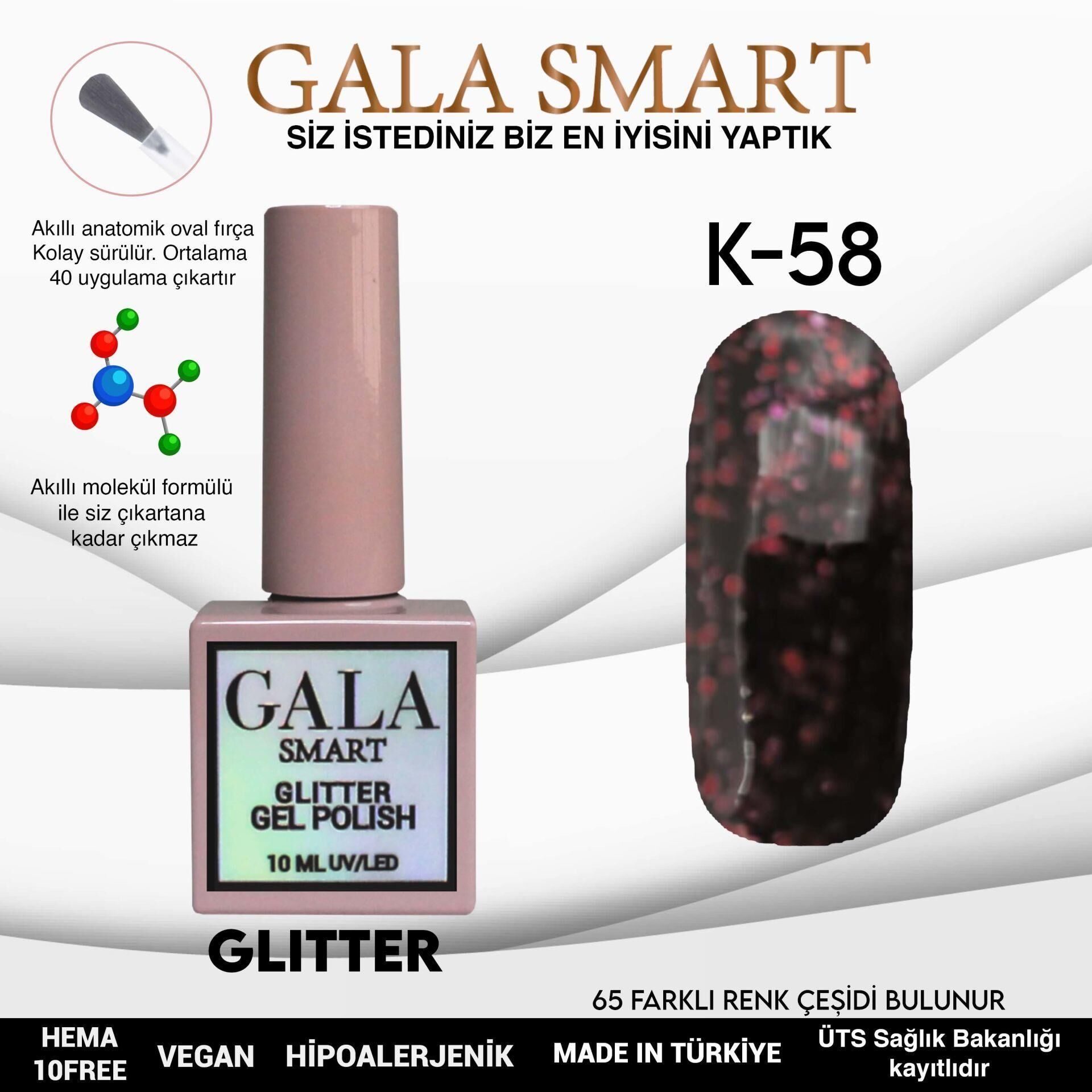 GALA SMART GLITTER KALICI OJE 10 mle K58