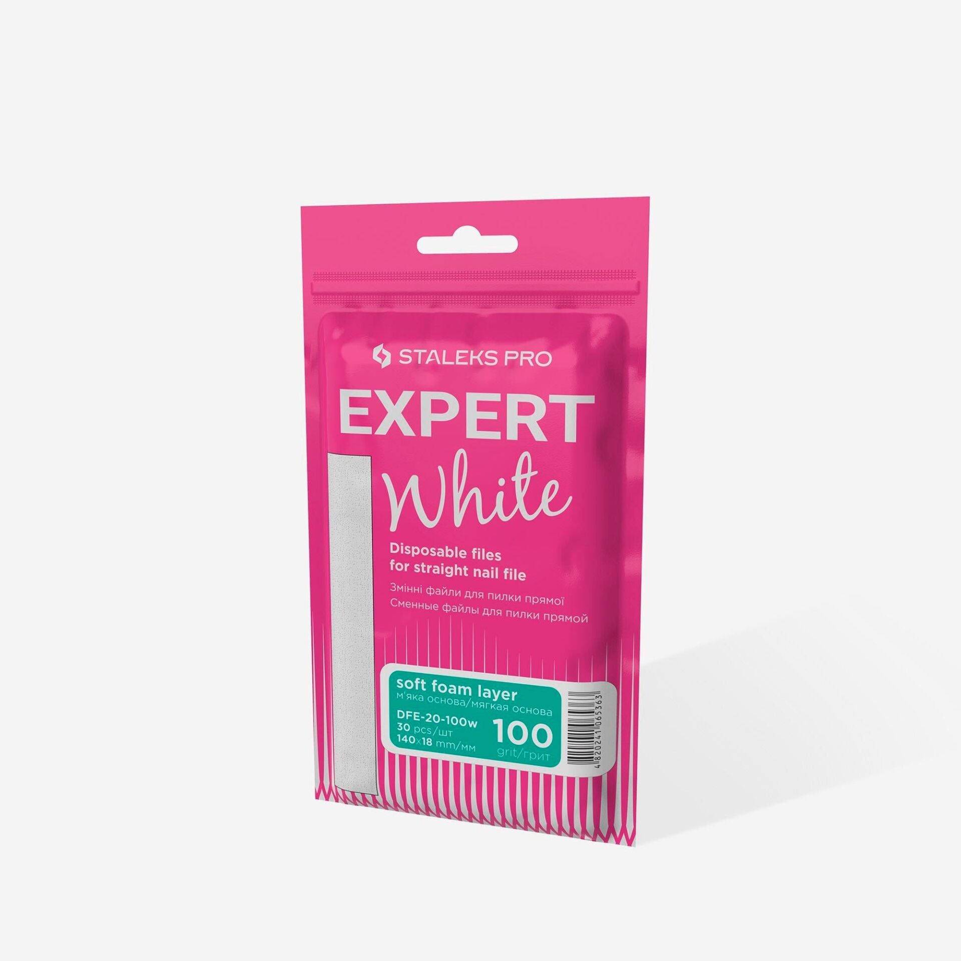 DFE-20-100W EXPERT 20 DÜZ TÖRPÜ İÇİN YEDEK PAPMAM YUMUŞAK TABANLI BEYAZ TÖRPÜLER, 100 GRİT (30 ADET)