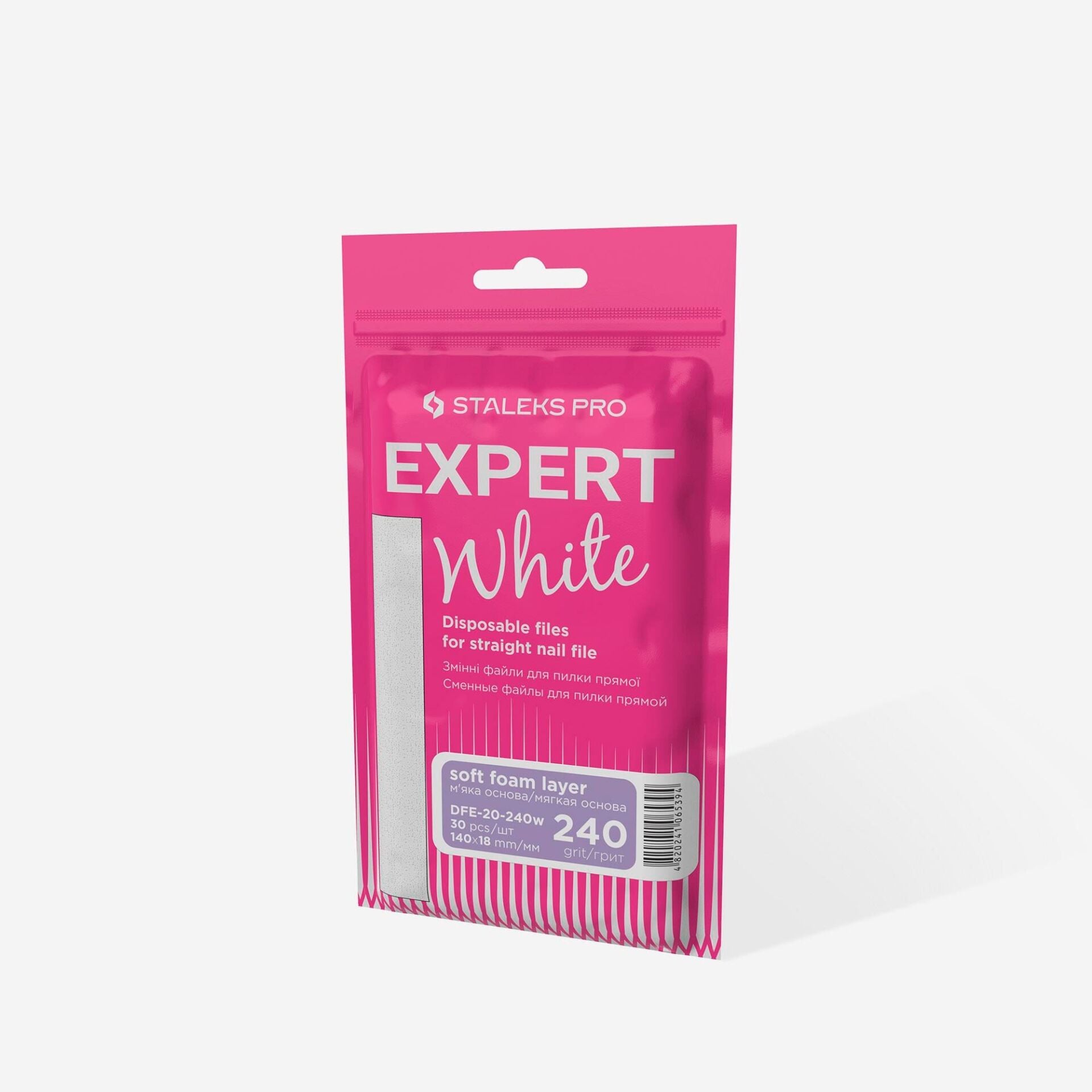 DFE-20-240W EXPERT 20 DÜZ TÖRPÜ İÇİN YEDEK YUMUŞAK TABANLI BEYAZ TÖRPÜLER, 240 GRİT (30 ADET)