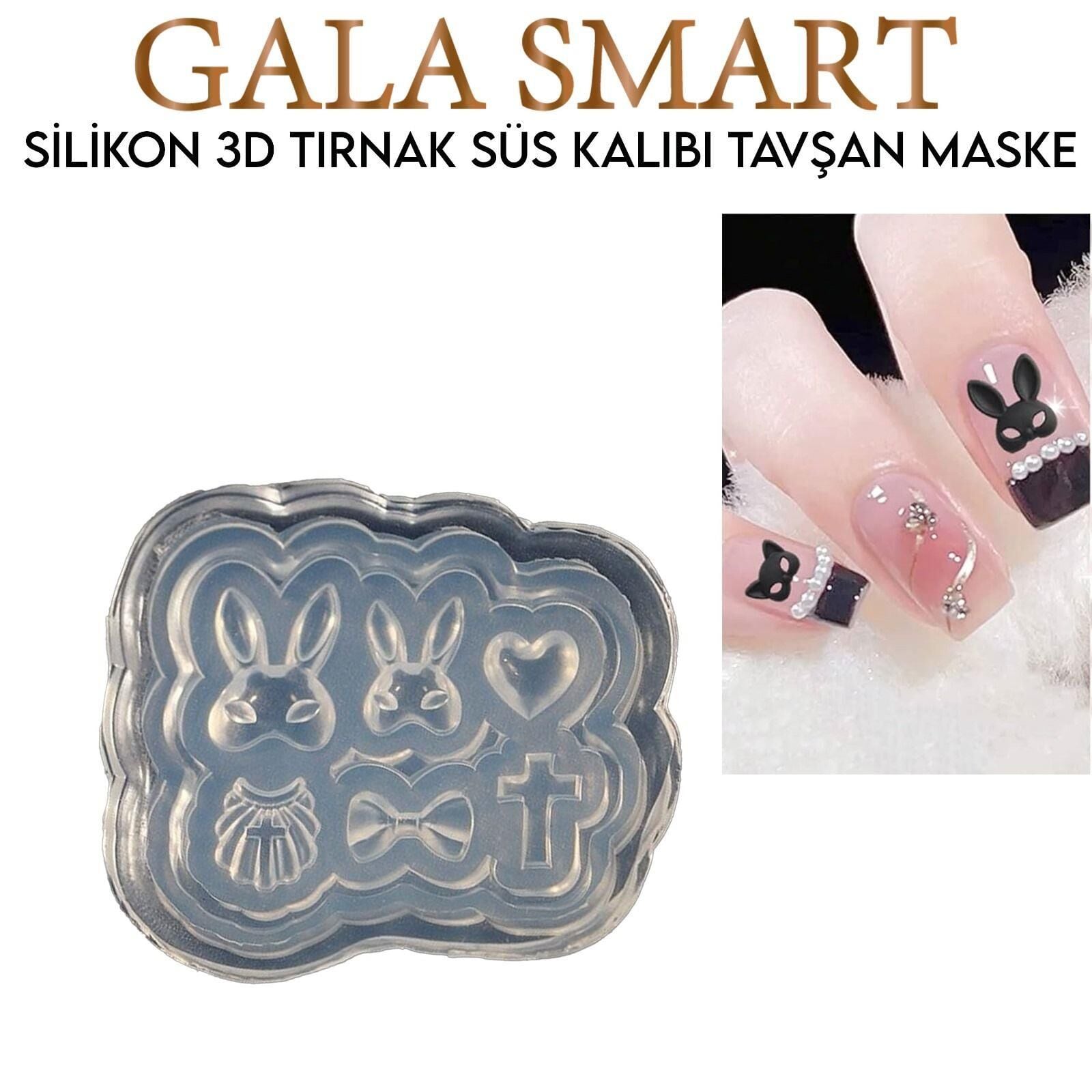 3D SİLİKON KALIP - TAVŞAN MASKE MODEL