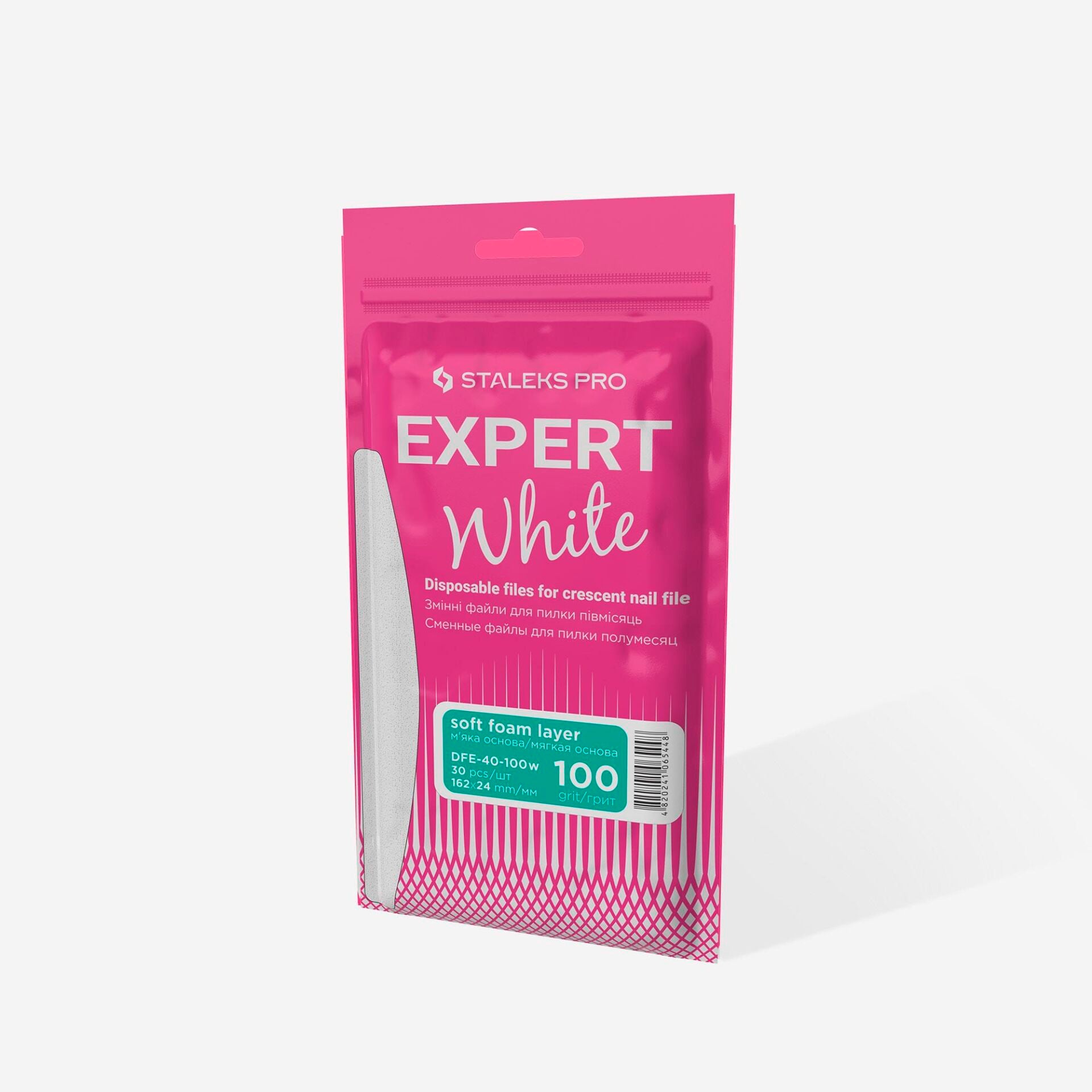 DFE-40-100W EXPERT 40 YARIM AY TÖRPÜ İÇİN YEDEK YUMUŞAK TABANLI BEYAZ TÖRPÜLER, 100 GRİT (30 ADET)