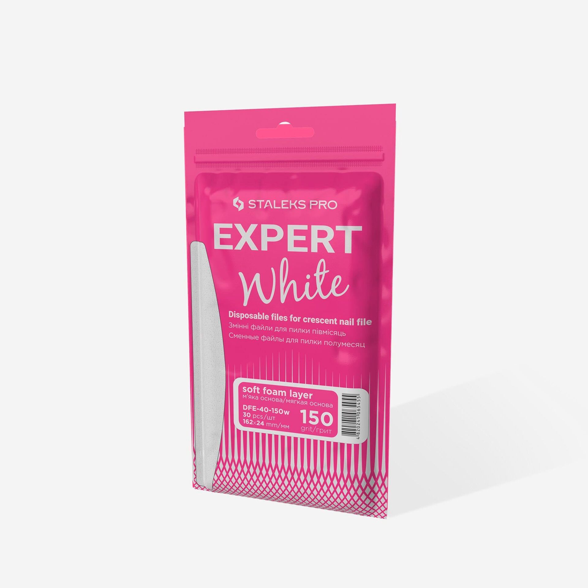 DFE-40-150W EXPERT 40 YARIM AY TÖRPÜ İÇİN YEDEK YUMUŞAK TABANLI BEYAZ TÖRPÜLER, 150 GRİT (30 ADET)