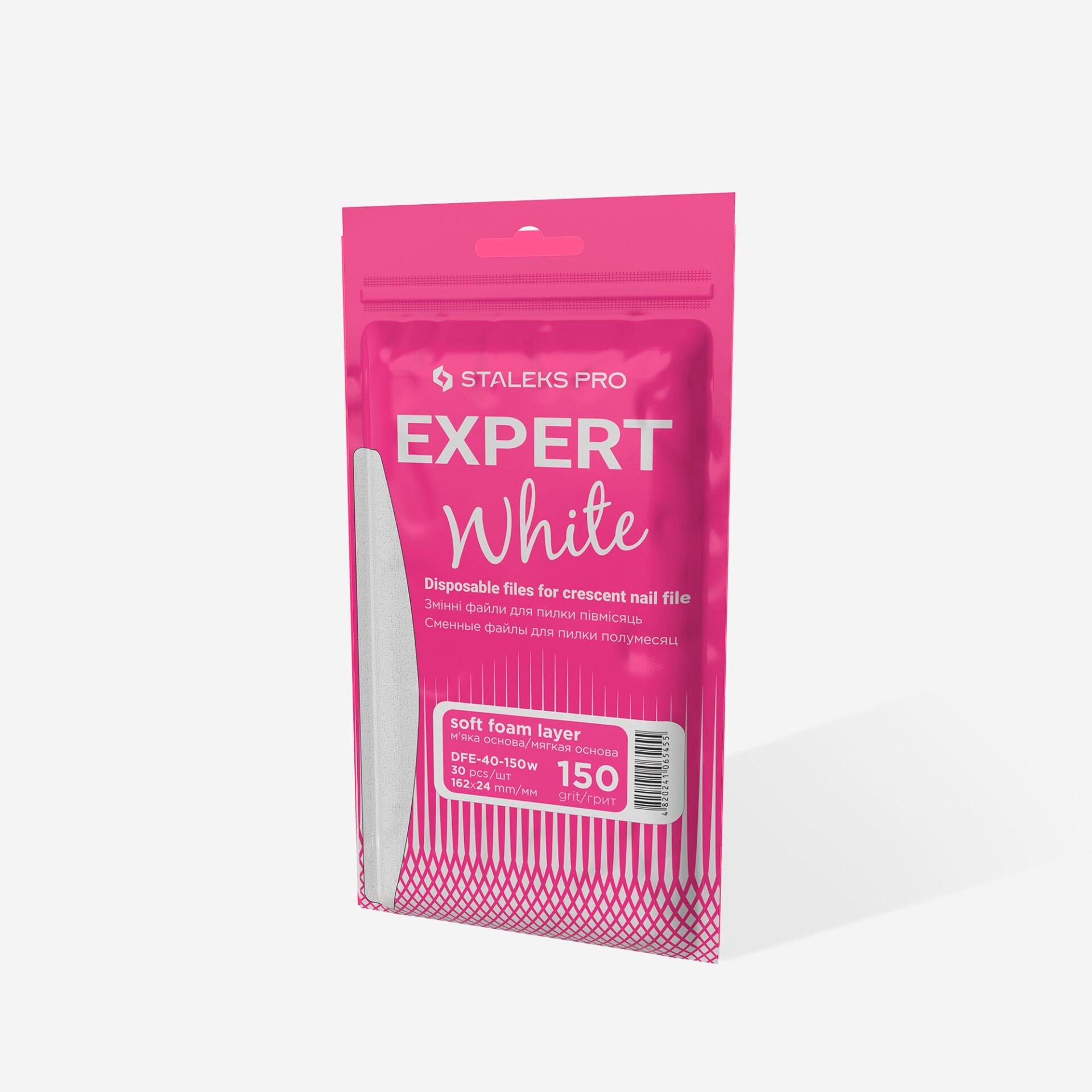 DFE-40-150W EXPERT 40 YARIM AY TÖRPÜ İÇİN YEDEK YUMUŞAK TABANLI BEYAZ TÖRPÜLER, 150 GRİT (30 ADET)