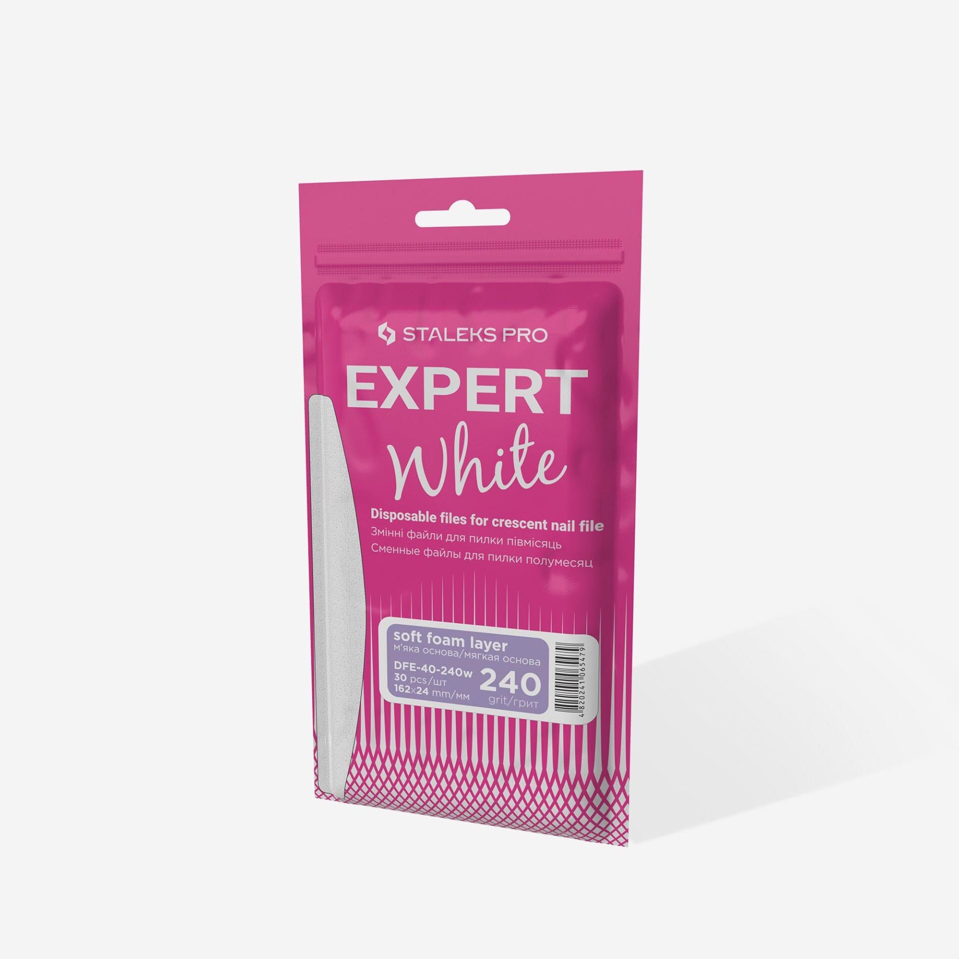 DFE-40-240W EXPERT 40 YARIM AY TÖRPÜ İÇİN YEDEK YUMUŞAK TABANLI BEYAZ TÖRPÜLER, 240 GRİT (30 ADET)