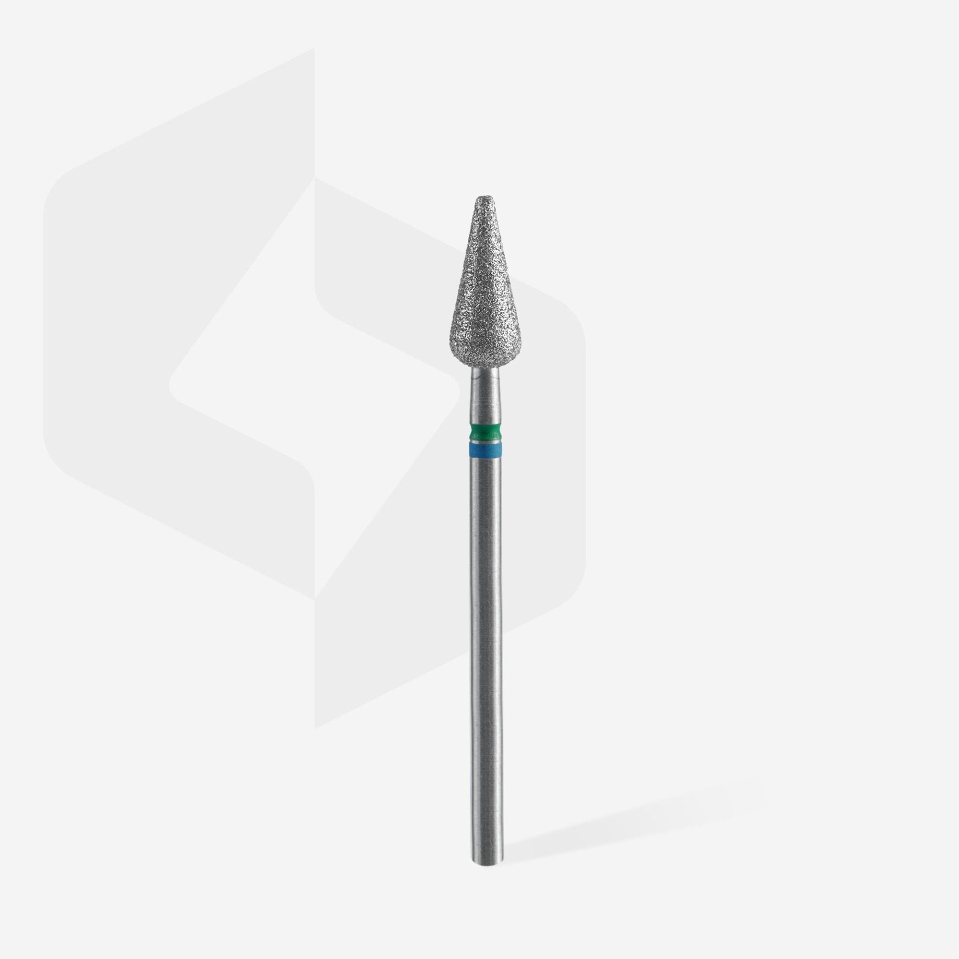FA100BG050/12 DUO elmas freze armut keskin mavi-yeşil EXPERT çap 5 mm / çalışma kısmı 12 mm.