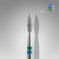 FA11BG021/8 ELMAS SİVRİ ALEV FREZE EXPERT DUO, MAVİ-YEŞİL, ÇAP 2,1 MM, ÇALIŞMA KISMI 8 MM