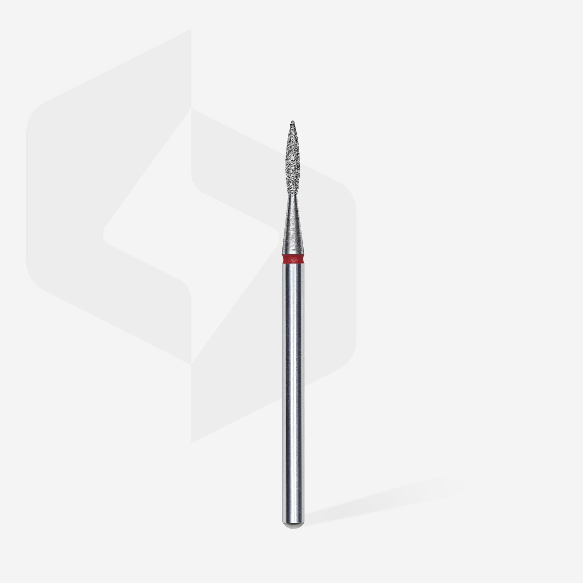 FA11R016/8 ELMAS SİVRİ ALEV FREZE, KIRMIZI, ÇAP 1,6 MM, ÇALIŞMA KISMI 8 MM