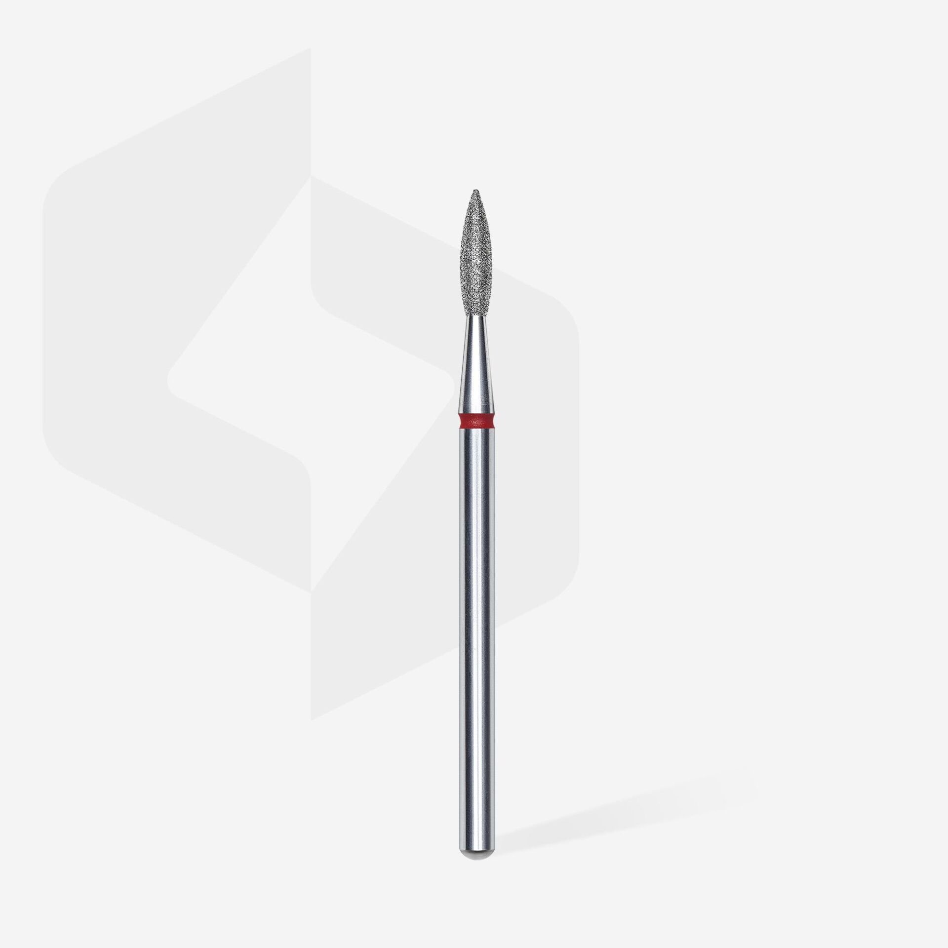 FA11R021/8 ELMAS SİVRİ ALEV FREZE, KIRMIZI, ÇAP 2,1 MM, ÇALIŞMA KISMI 8 MM