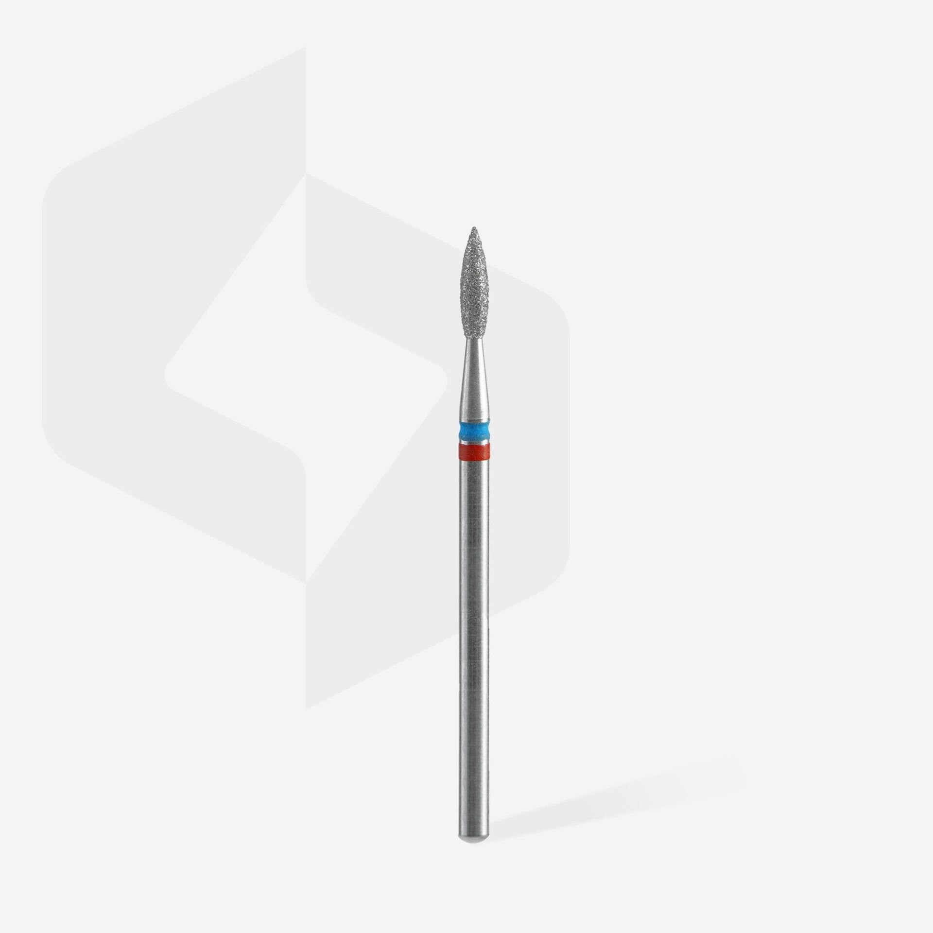 FA11RB021/8 ELMAS SİVRİ ALEV FREZE EXPERT DUO, KIRMIZI-MAVİ, ÇAP 2,1 MM, ÇALIŞMA KISMI 8 MM