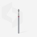 FA60R025/4.5 ELMAS SİVRİ TOMURCUK FREZE UCU, KIRMIZI, ÇAP 2,5 MM, ÇALIŞMA KISMI 4,5 MM
