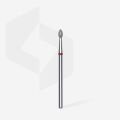 FA60R025/4.5 ELMAS SİVRİ TOMURCUK FREZE UCU, KIRMIZI, ÇAP 2,5 MM, ÇALIŞMA KISMI 4,5 MM
