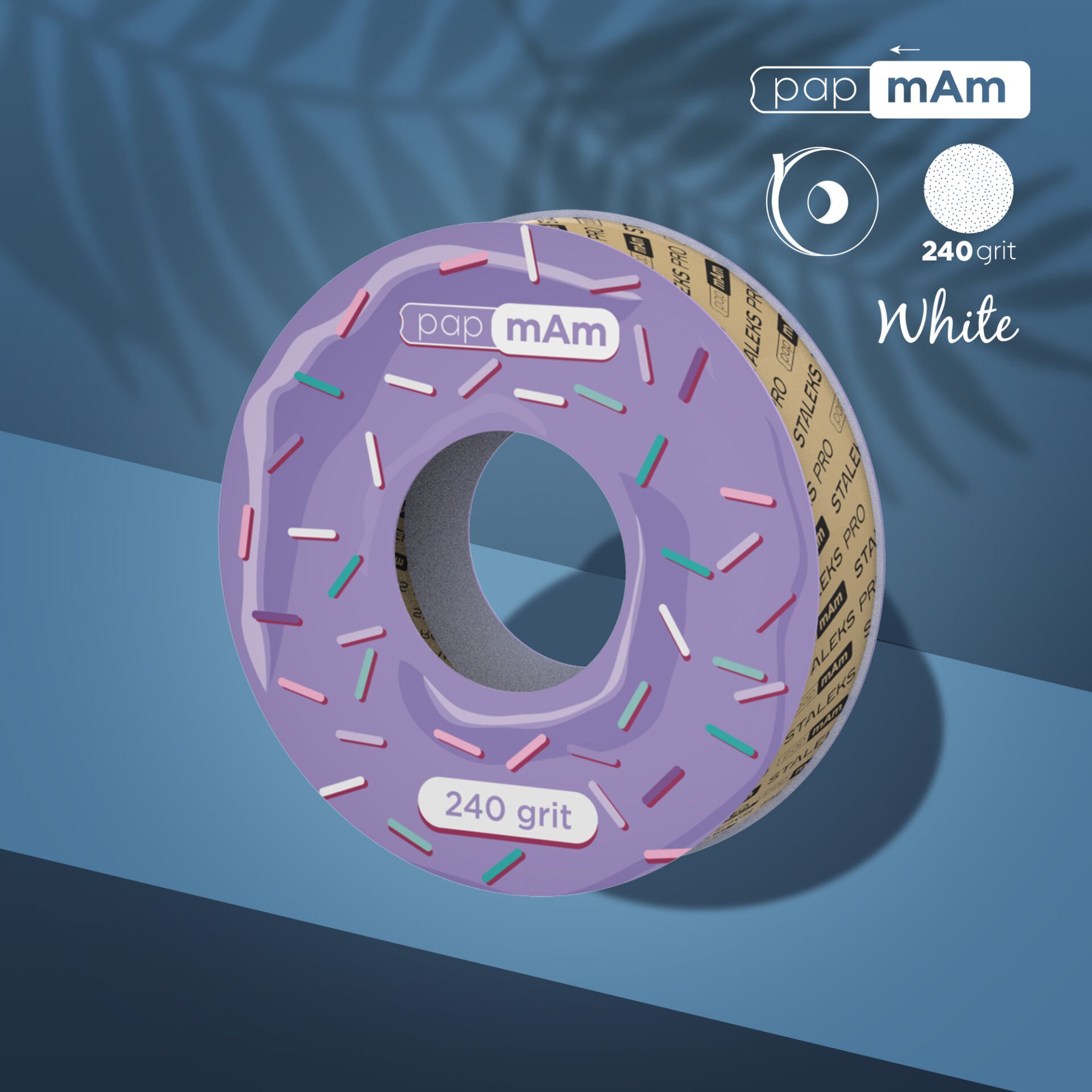 ATSC-240w STALEKS PRO Plastik Bobin İçin EXPERT Yedek PapmAm Beyaz Bant Törpü Bloğu, 240 Grit
