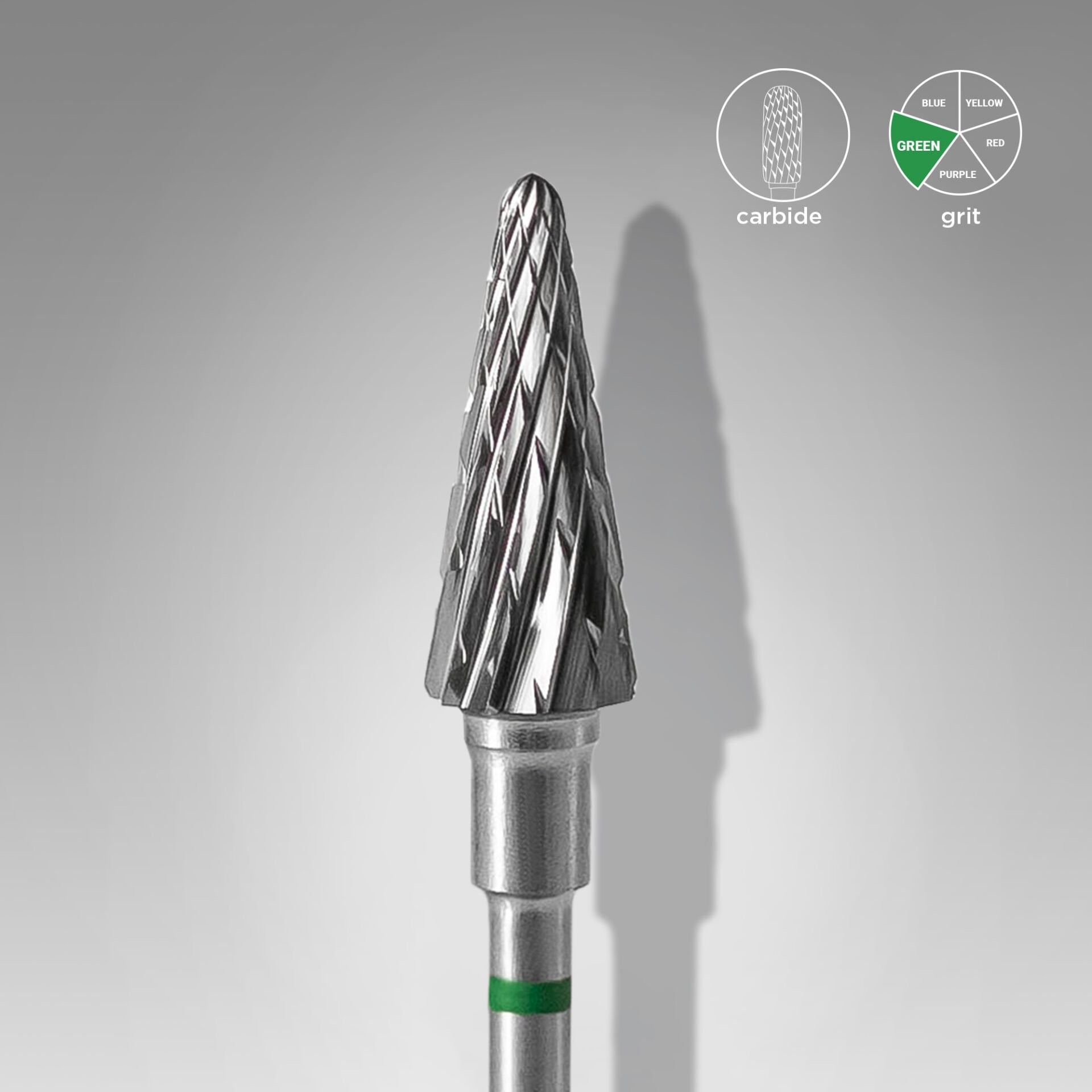 FT71G060/14 Sert Alaşım Koni Freze, Yeşil, Çap 6 mm / Çalışma Kısmı 14 mm