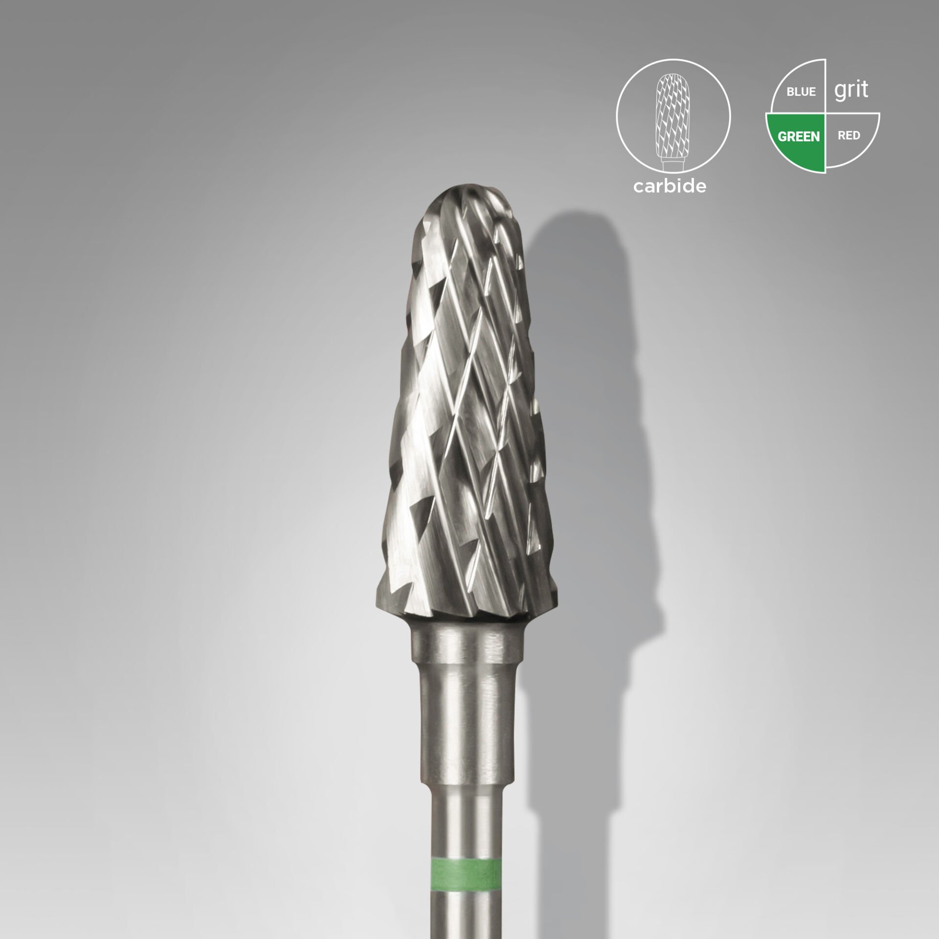 FT70G060/14 Sert Alaşım Kesik Koni Freze, Yeşil, Çap 6 mm / Çalışma Kısmı 14 mm, Adet