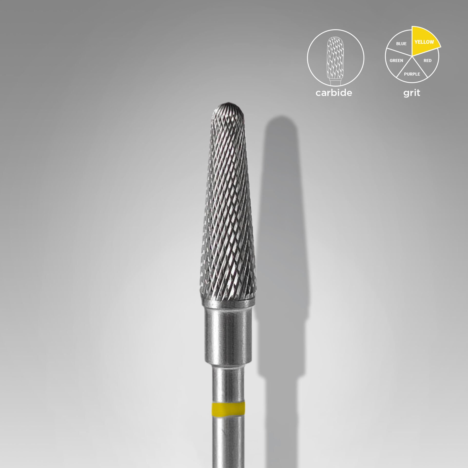 FT70Y040/13 Sert Alaşım Kesik Koni Freze, Sarı, Çap 4 mm / Çalışma Kısmı 13 mm