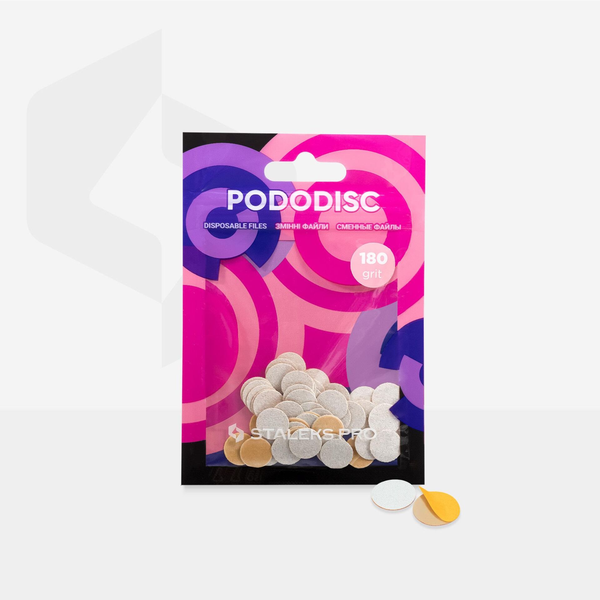 PDF-10-180W PODODISC STALEKS PRO XS PEDİKÜR DİSK İÇİN YEDEK BEYAZ TÖRPÜLER, 180 GRİT (50 ADET)