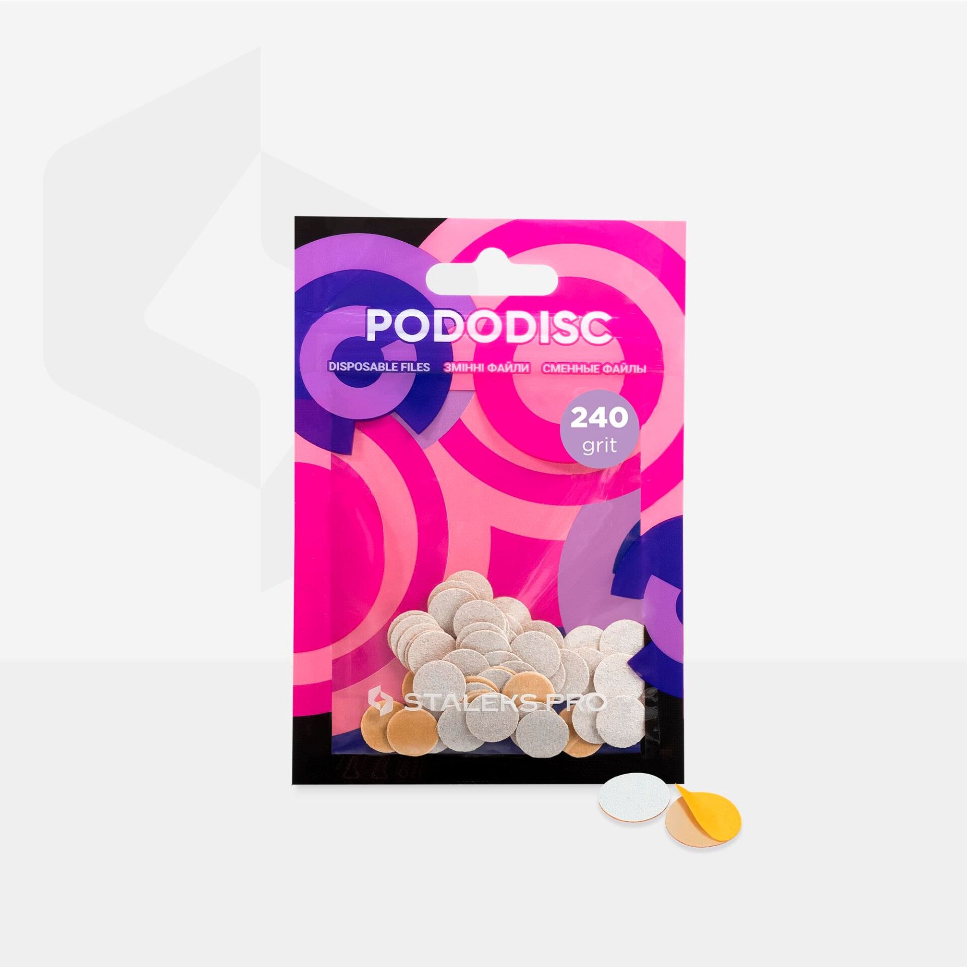 PDF-10-240W PODODISC STALEKS PRO XS PEDİKÜR DİSK İÇİN YEDEK BEYAZ TÖRPÜLER, 240 GRİT (50 ADET)