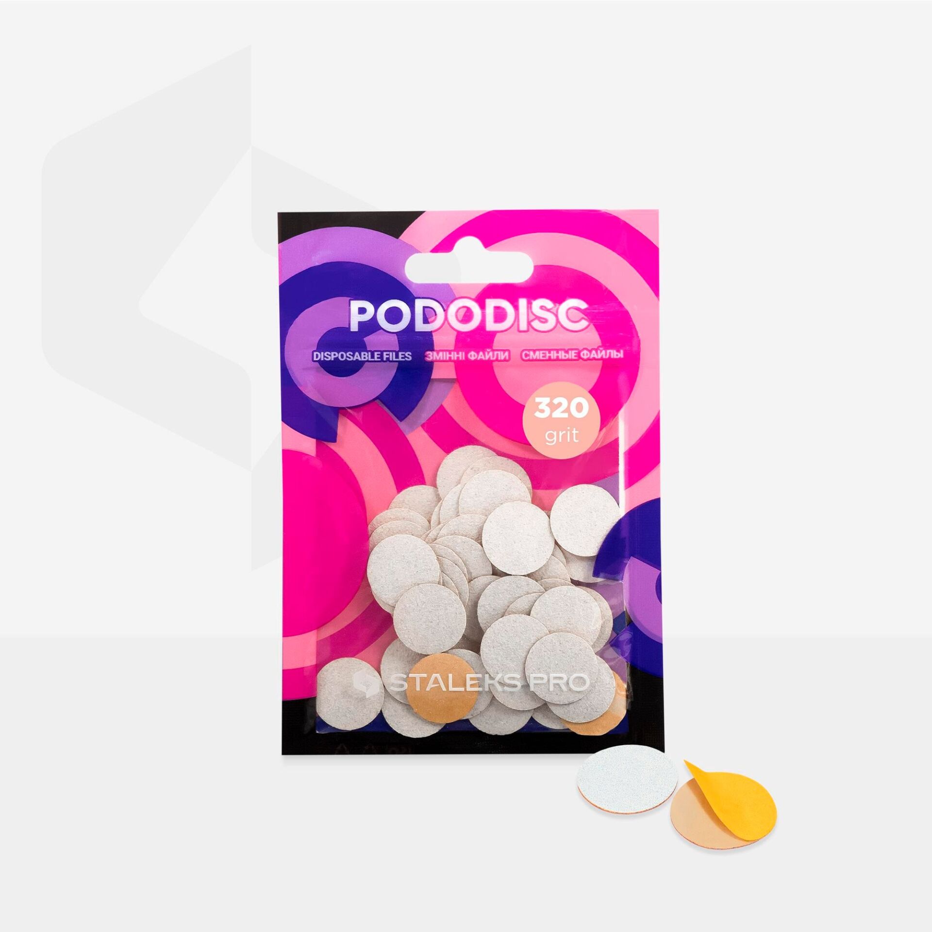 PDF-15-320W PODODISC STALEKS PRO S PEDİKÜR DİSK İÇİN YEDEK BEYAZ TÖRPÜLER, 320 GRİT (50 ADET)
