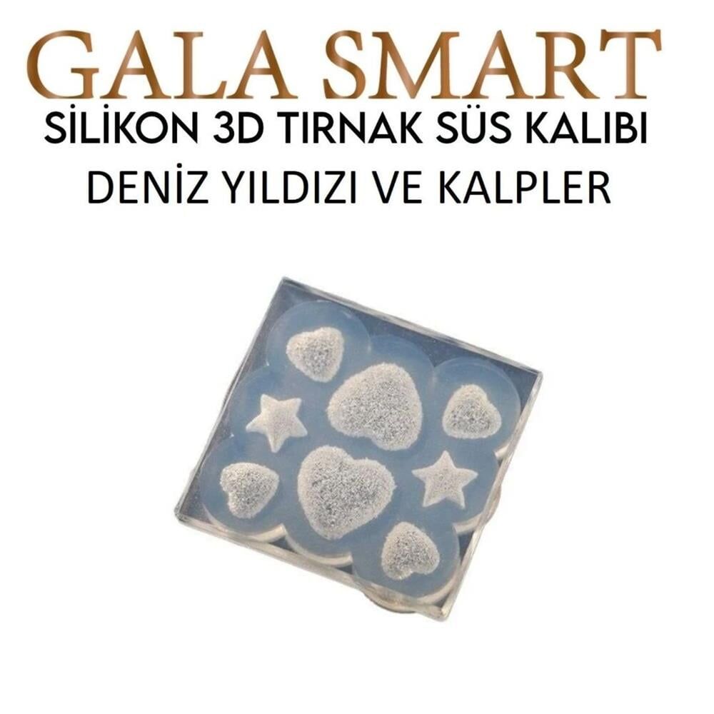 3D SİLİKON KALIP - DENİZ YILDIZI VE KALPLER MODEL