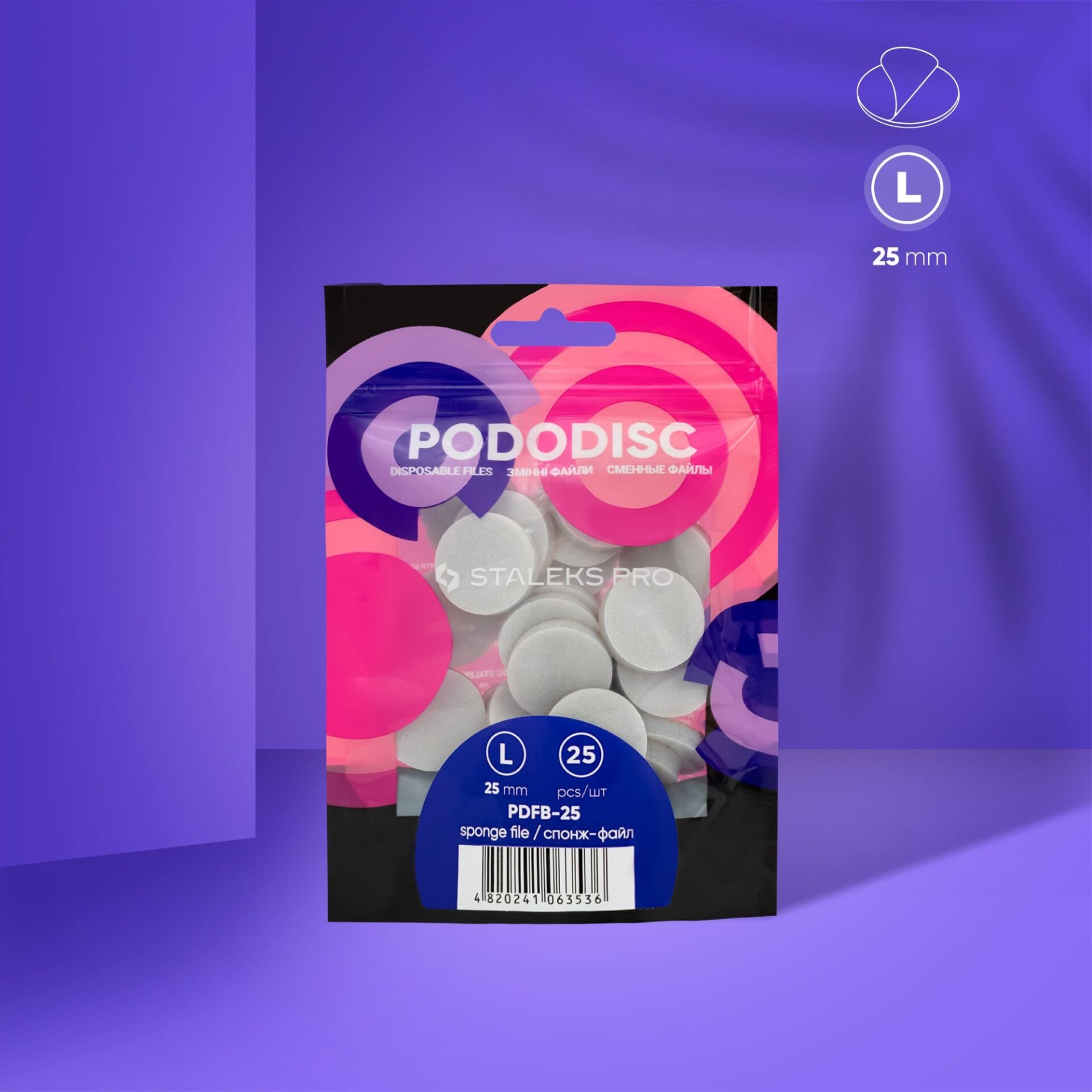 PDFB-25 PODODISC STALEKS PRO L Pedikür Disk İçin Sünger Törpüler (25 Adet)
