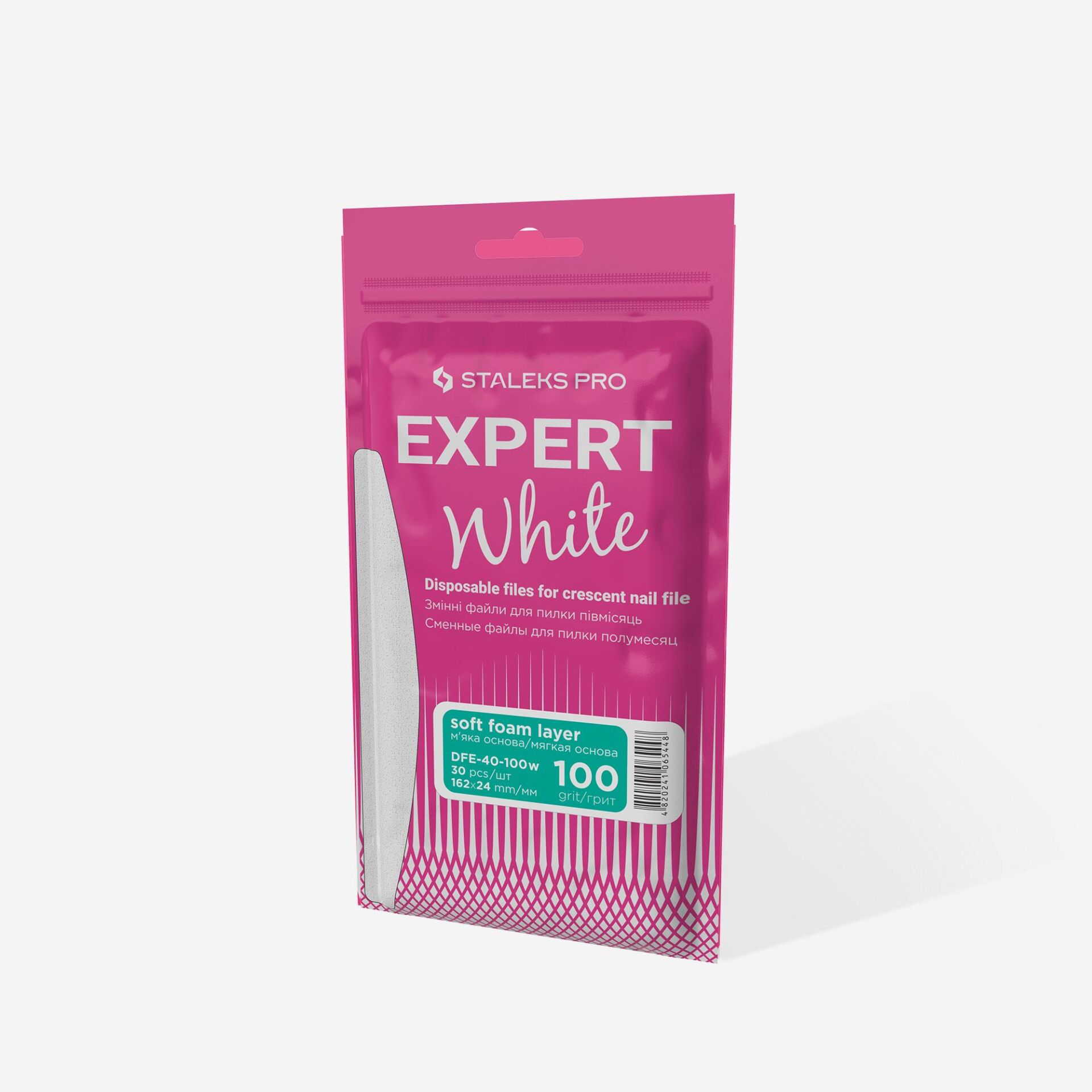 DFE-40-100W EXPERT 40 YARIM AY TÖRPÜ İÇİN YEDEK YUMUŞAK TABANLI BEYAZ TÖRPÜLER, 100 GRİT (30 ADET)