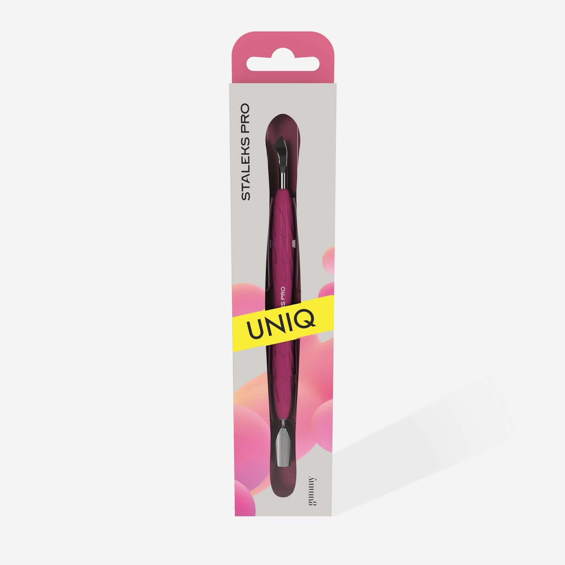 PQ-10/4.2 ''Gummy'' UNIQ 10 TYPE 4.2 Silikon Saplı Tırnak Eti İtici (Dar Yuvarlak İtici + Arkaya Çekilmiş Bıçak)