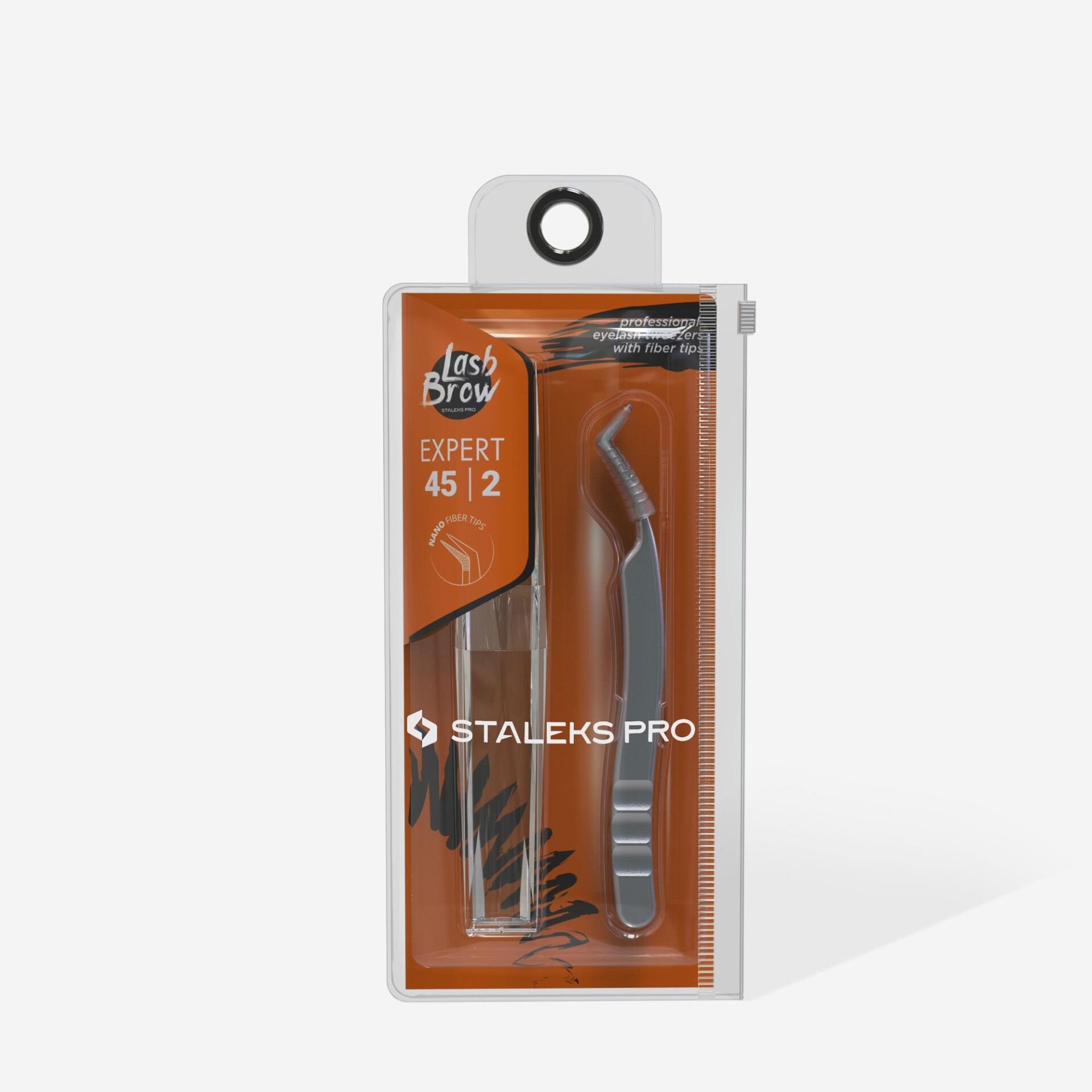 TE-45/2 EXPERT 45 TYPE 2 Profesyonel Çentikli Kirpik Cımbızı (L Şeklinde, 40')
