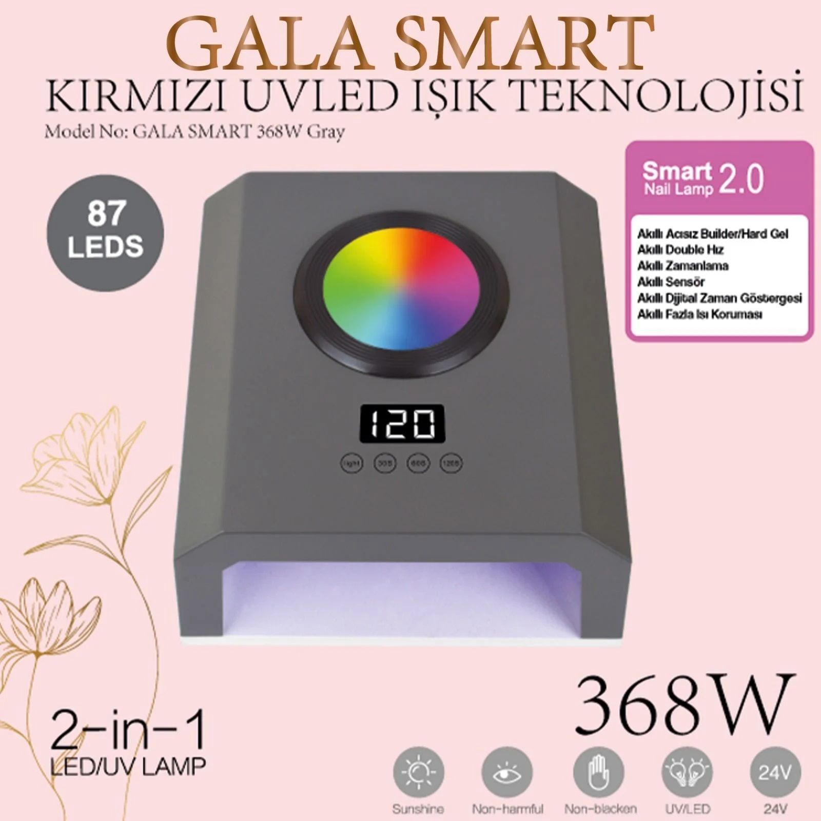 UVLED KURUTUCU - 368w 87 LED YENİ KIRMIZI IŞIK TEKNOLOJİSİ - ANTRASİT RENK