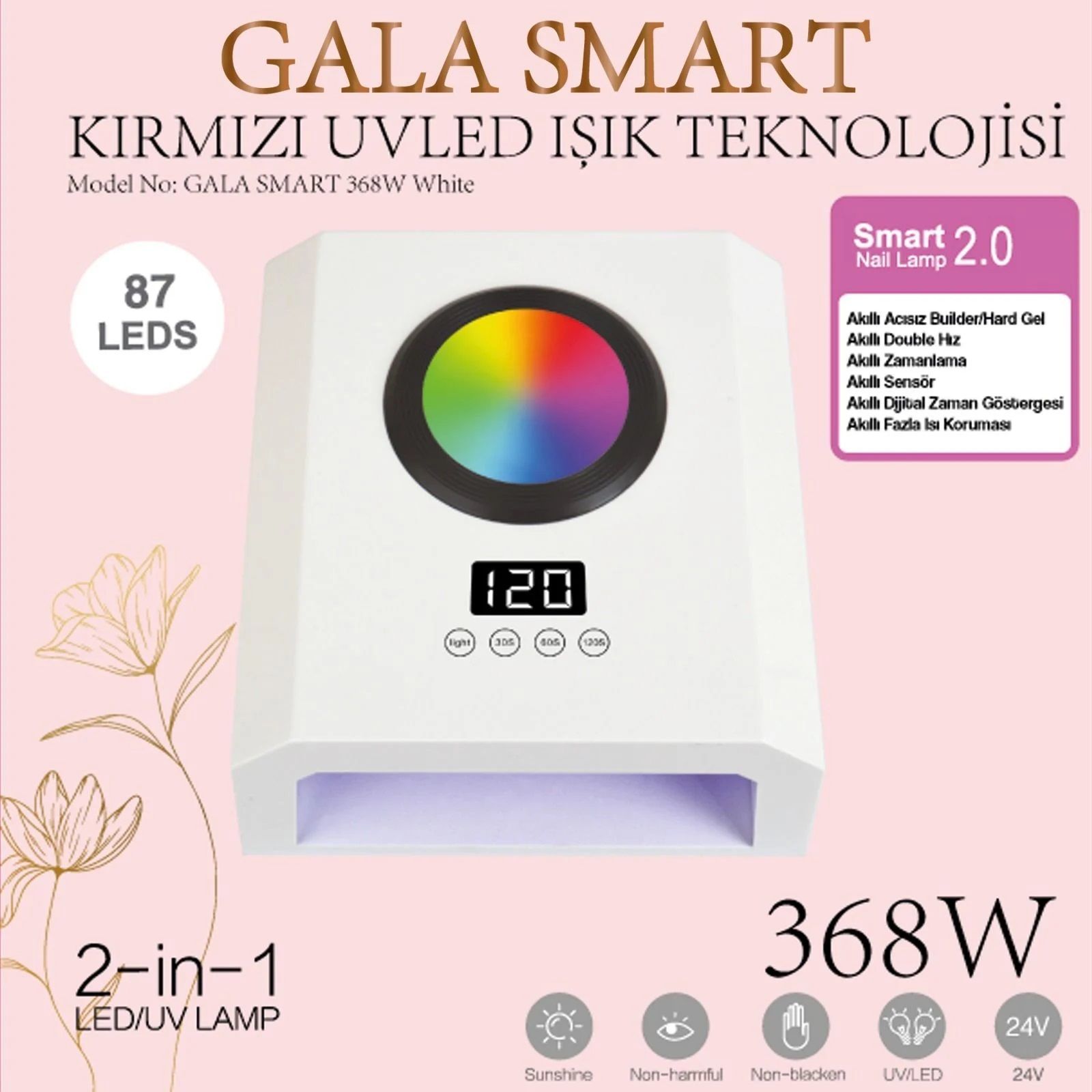 UVLED KURUTUCU - 368w 87 LED YENİ KIRMIZI IŞIK TEKNOLOJİSİ - BEYAZ RENK