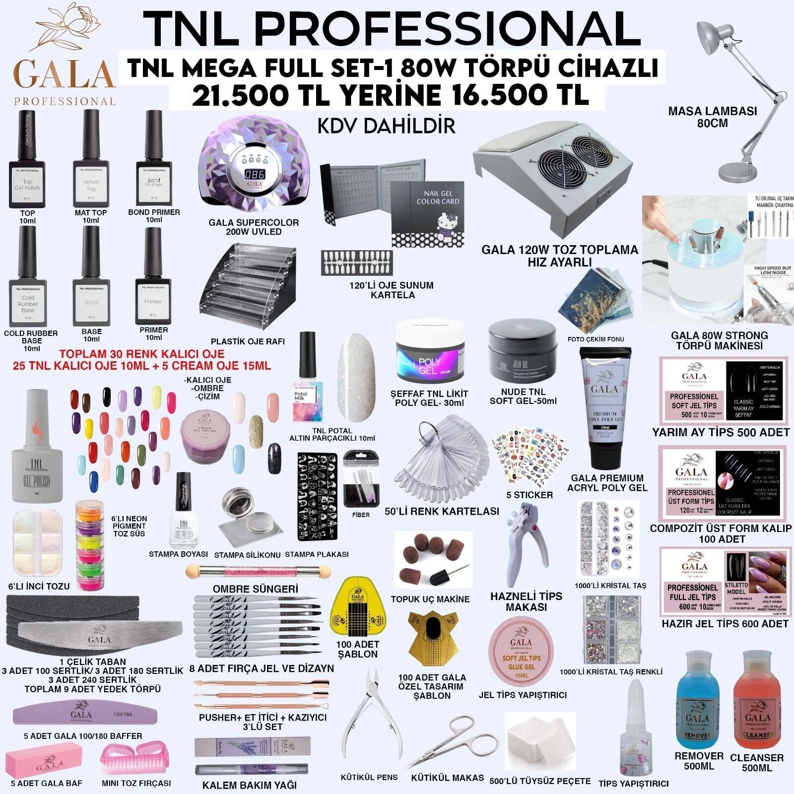TNL - MEGA FULL SET 1 - GALA 80W FREZE MAKİNALI