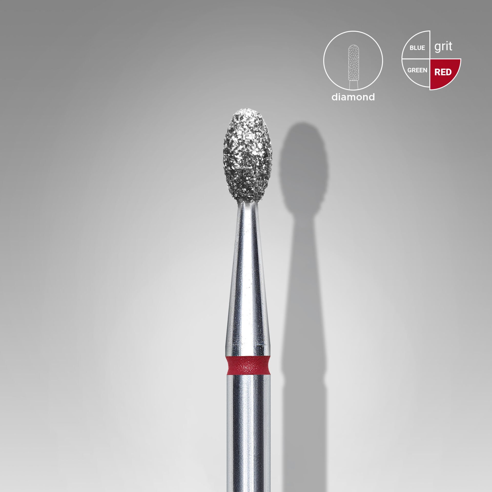 FA130R025/5 Elmas Zeytin Freze EXPERT ,Kırmızı, Çap 2,5 mm, Çalışma Kısmı 5 mm